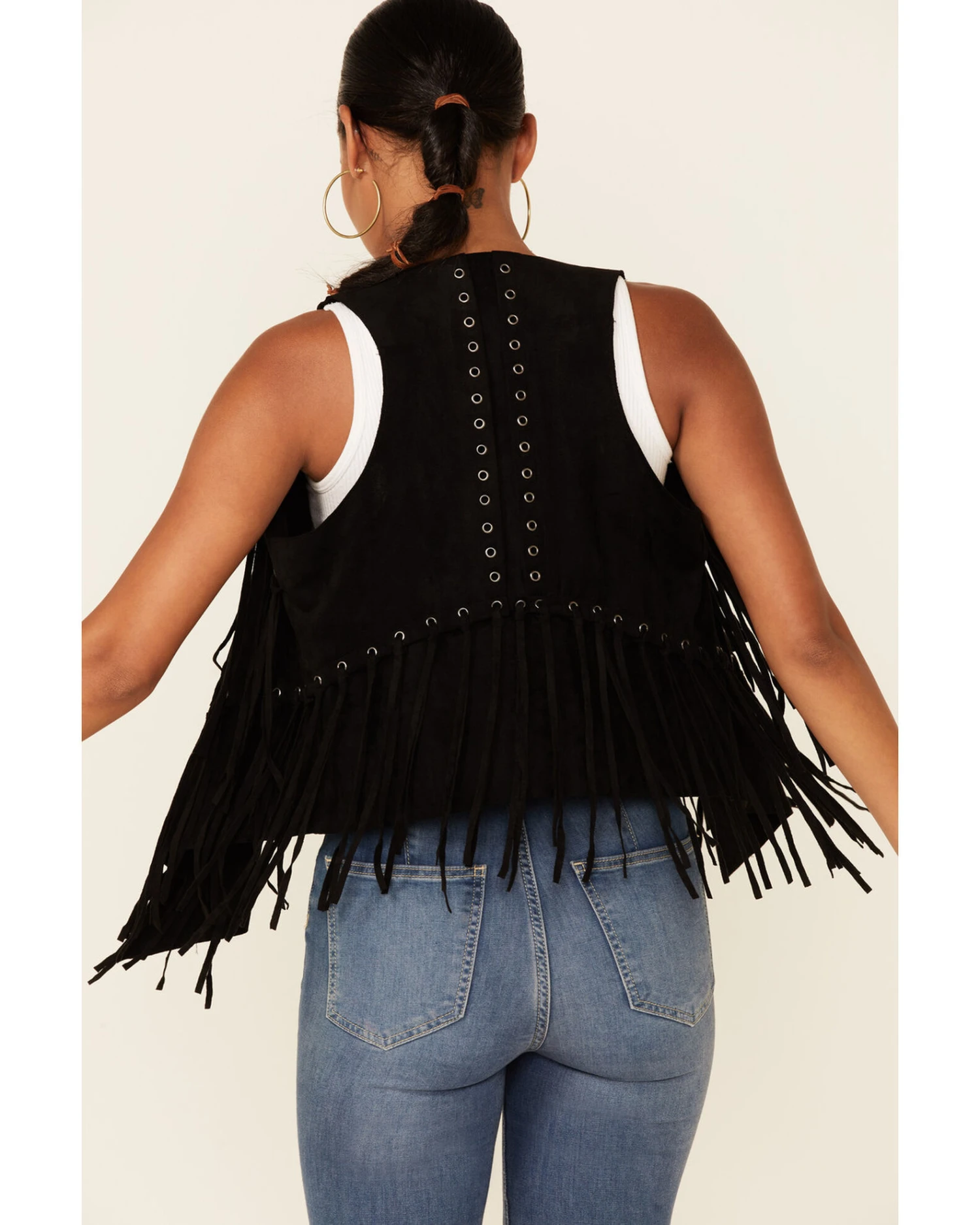 Vocal Women's Faux Suede Fringe Vest - Image 4