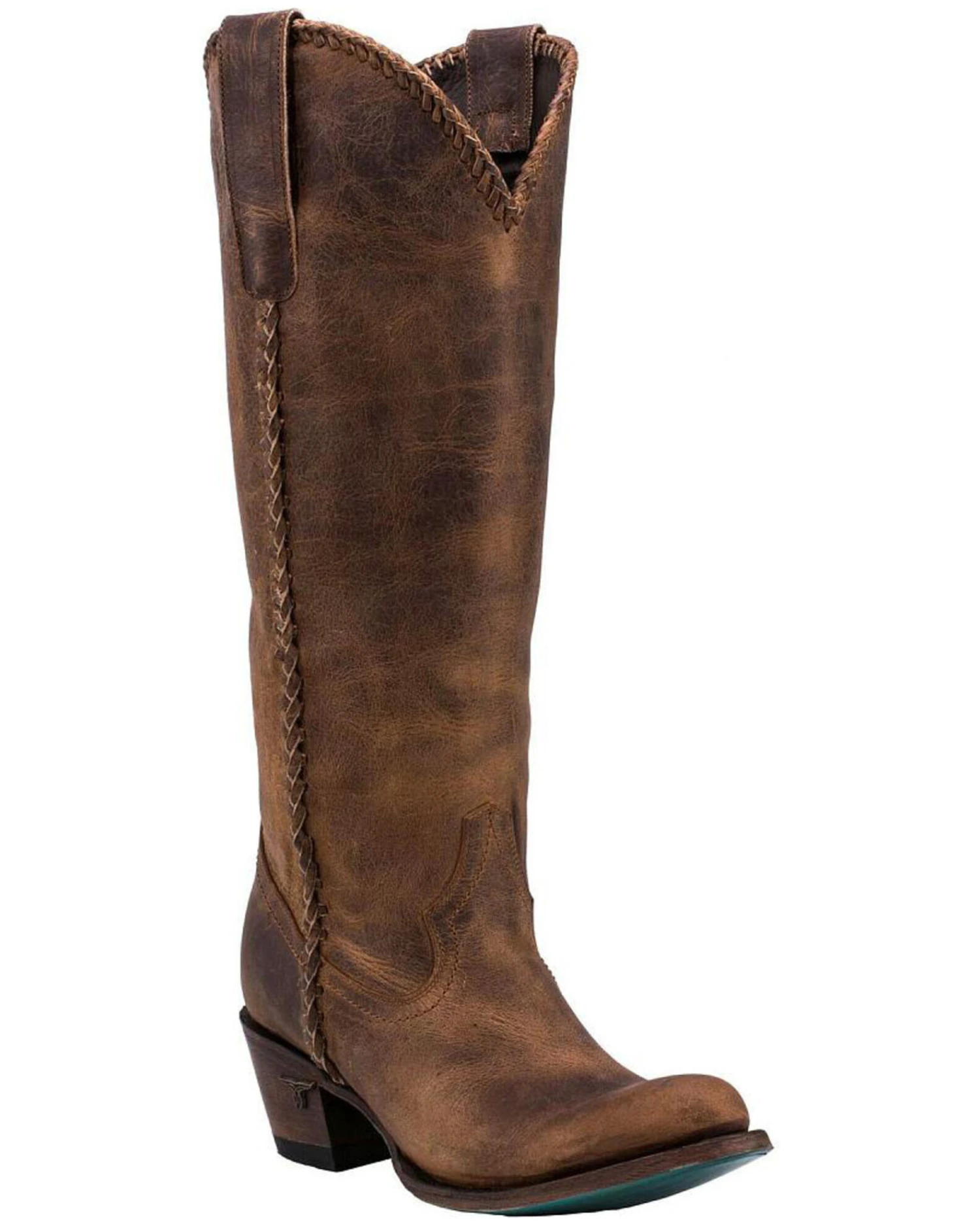 Lane Women's Plain Jane Brown Western Boots - Round Toe