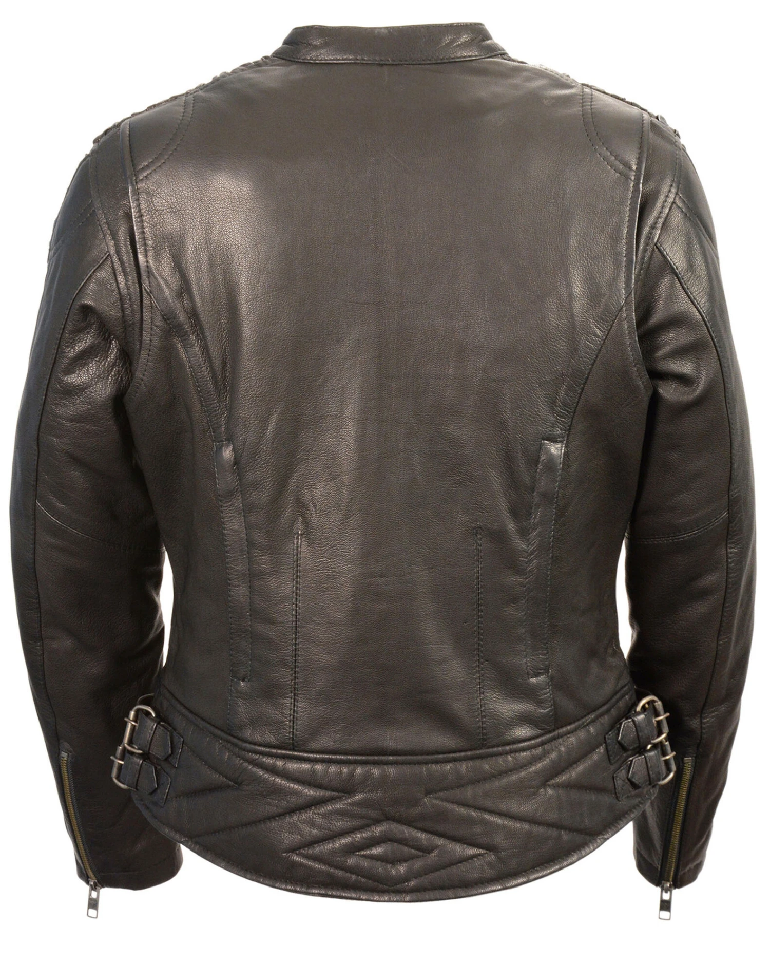 Milwaukee Leather Women's Crinkle Arm Lightweight Racer Leather Jacket - Image 3
