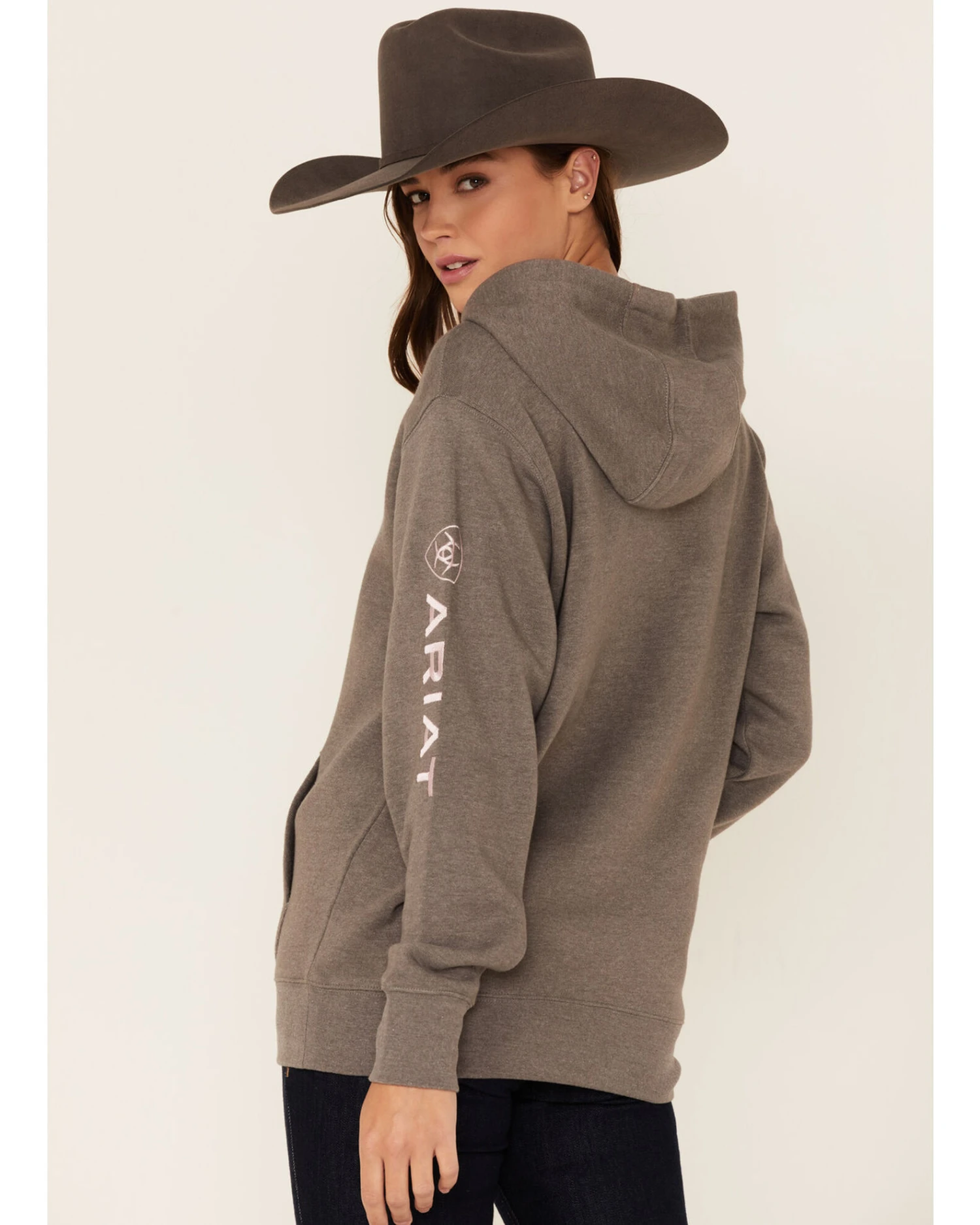 Ariat Women's Charcoal Logo Hoodie - Image 3