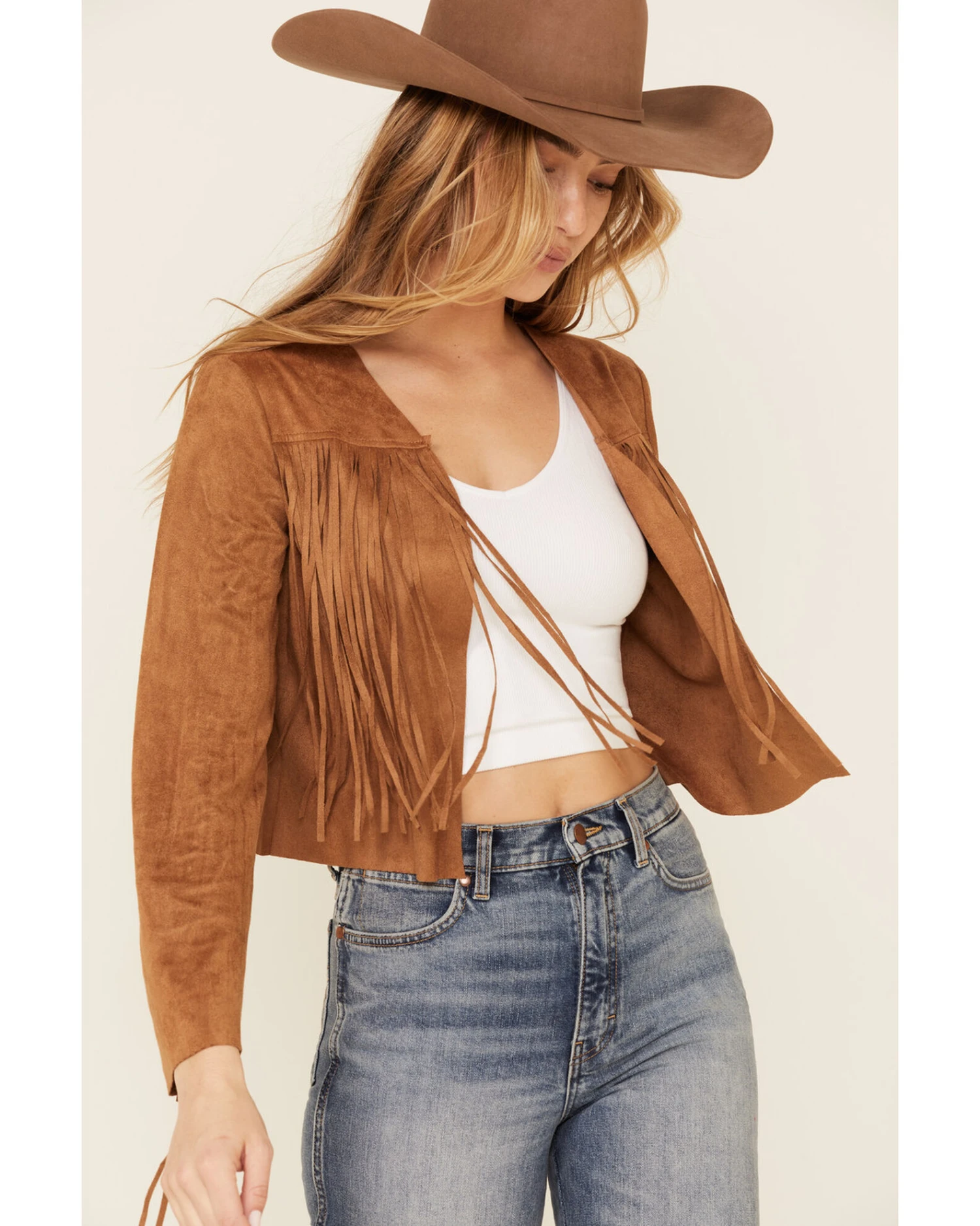 Vocal Women's Faux Suede Western Fringe Jacket - Image 4