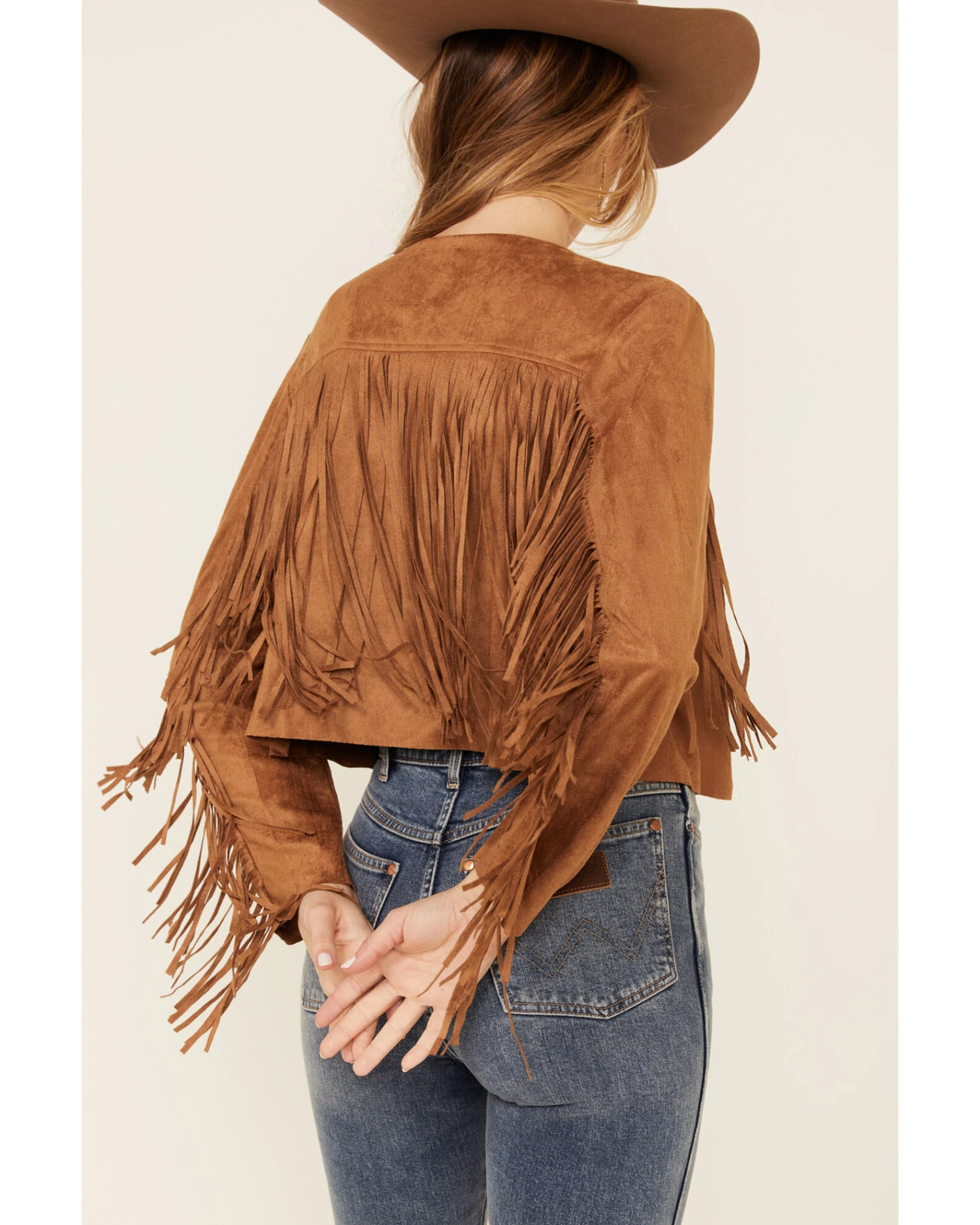 Vocal Women's Faux Suede Western Fringe Jacket - Image 5