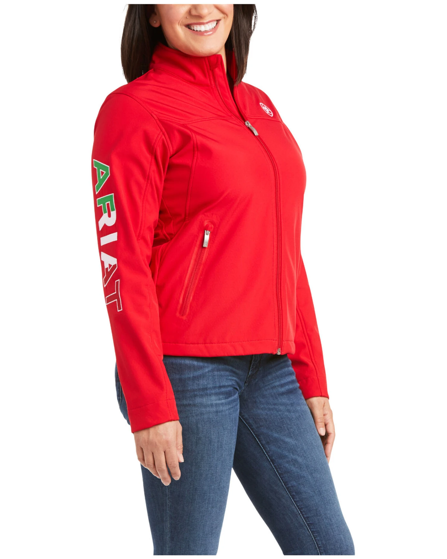 Ariat Women's Team Mexico Softshell Zip-Up Water Repellent Jacket - Image 3