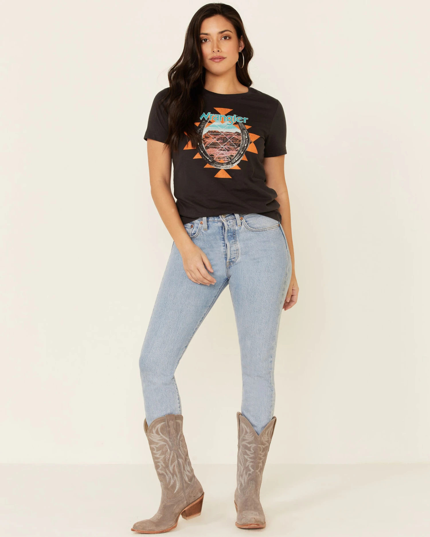 Wrangler Women's Southwestern Horseshoe Desert Graphic Tee - Image 2