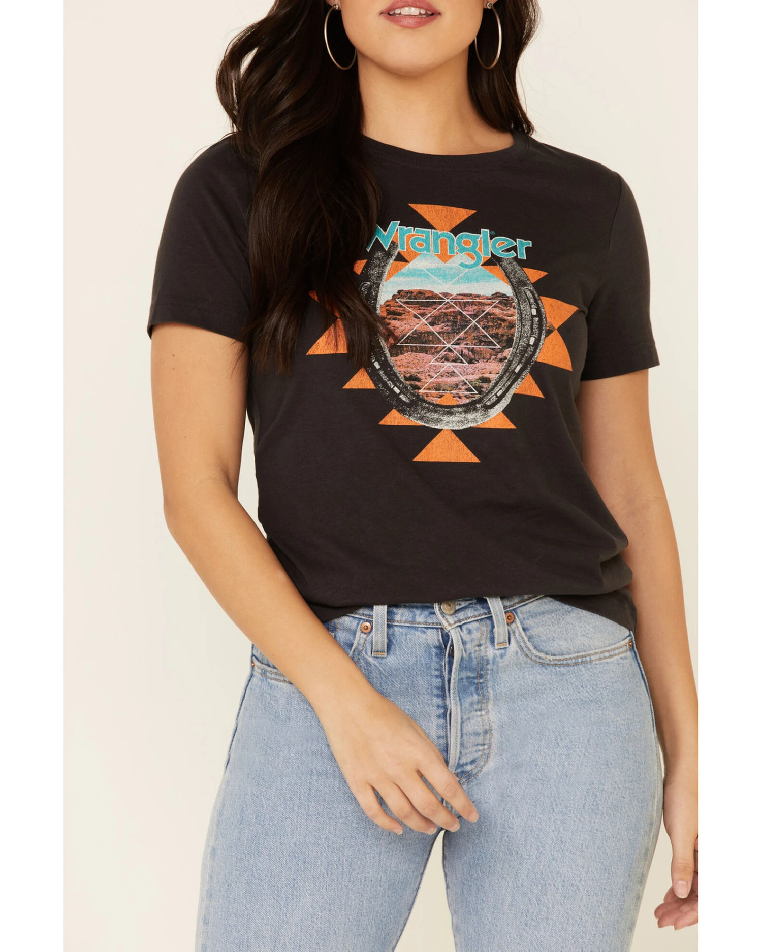 Wrangler Women's Southwestern Horseshoe Desert Graphic Tee - Image 3