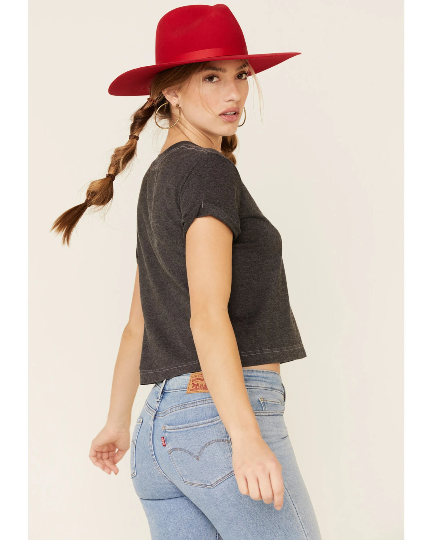 Ali Dee Women's Charcoal Rodeo Whiskey Cowboys Texas Graphic Tee - Image 4