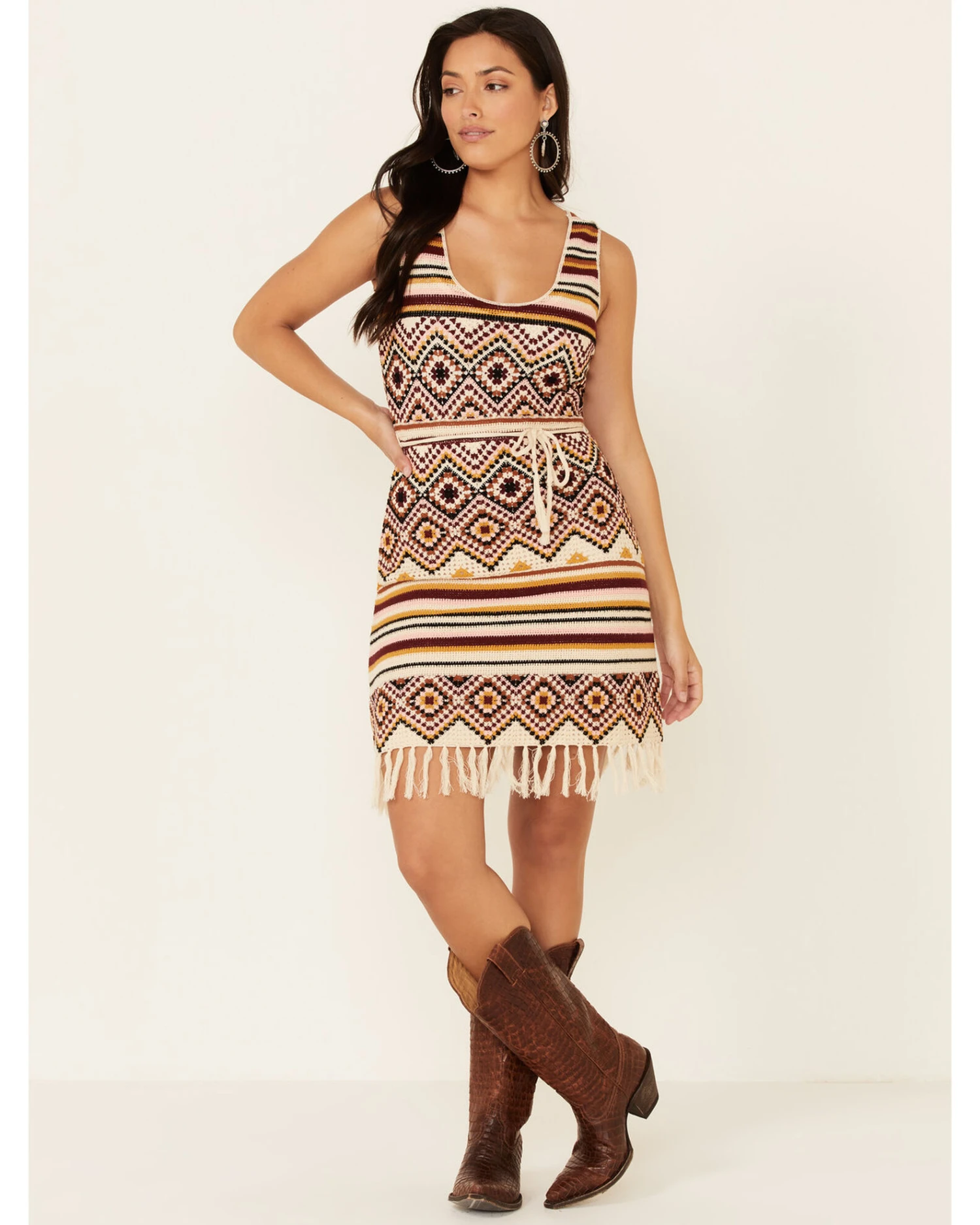 Idyllwind Women's Chilli Havana Nights Crochet Fringe Dress - Image 2