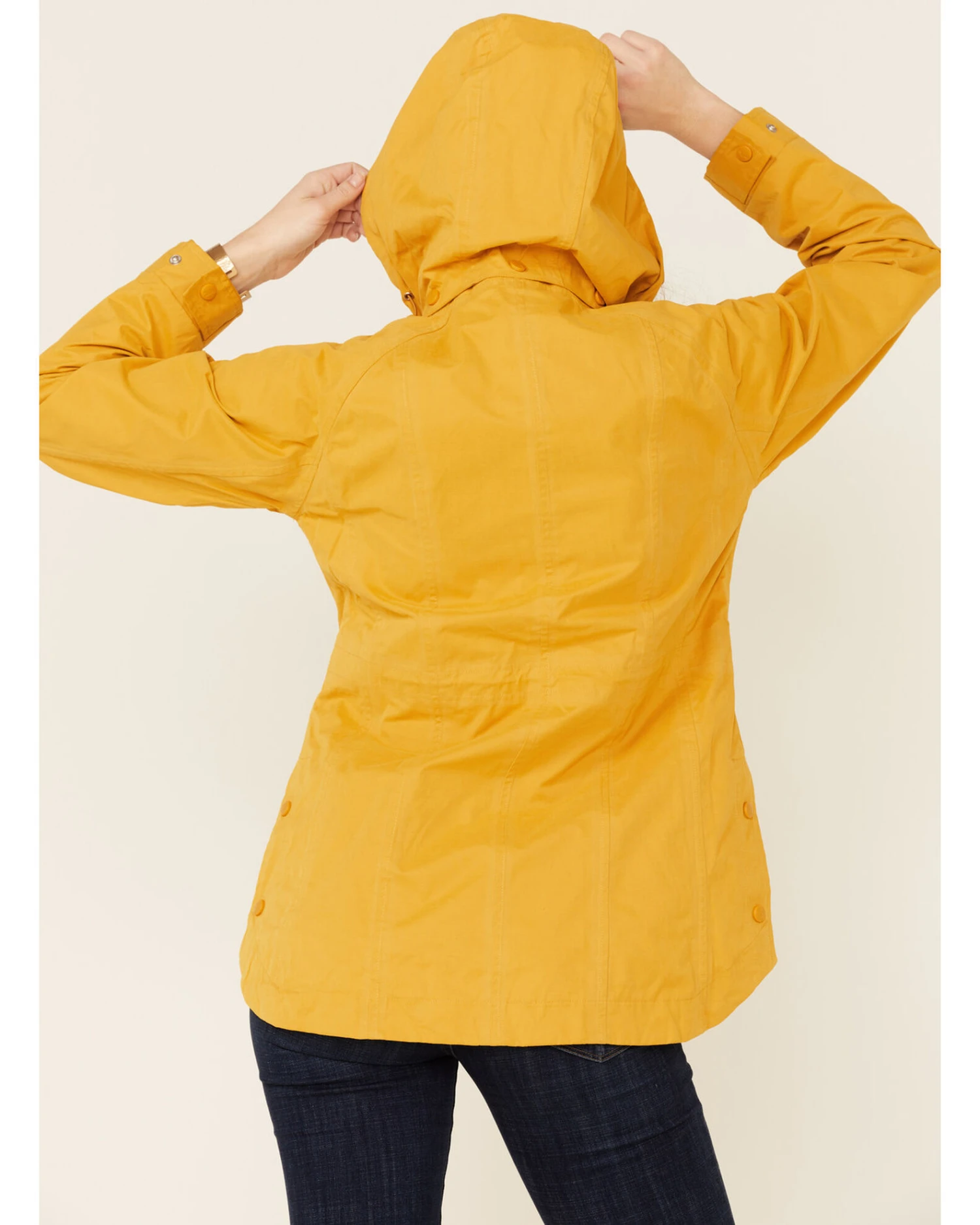 Outback Trading Co. Women's Solid Mustard Brookside Hooded Zip-Front Rain Jacket - Image 4
