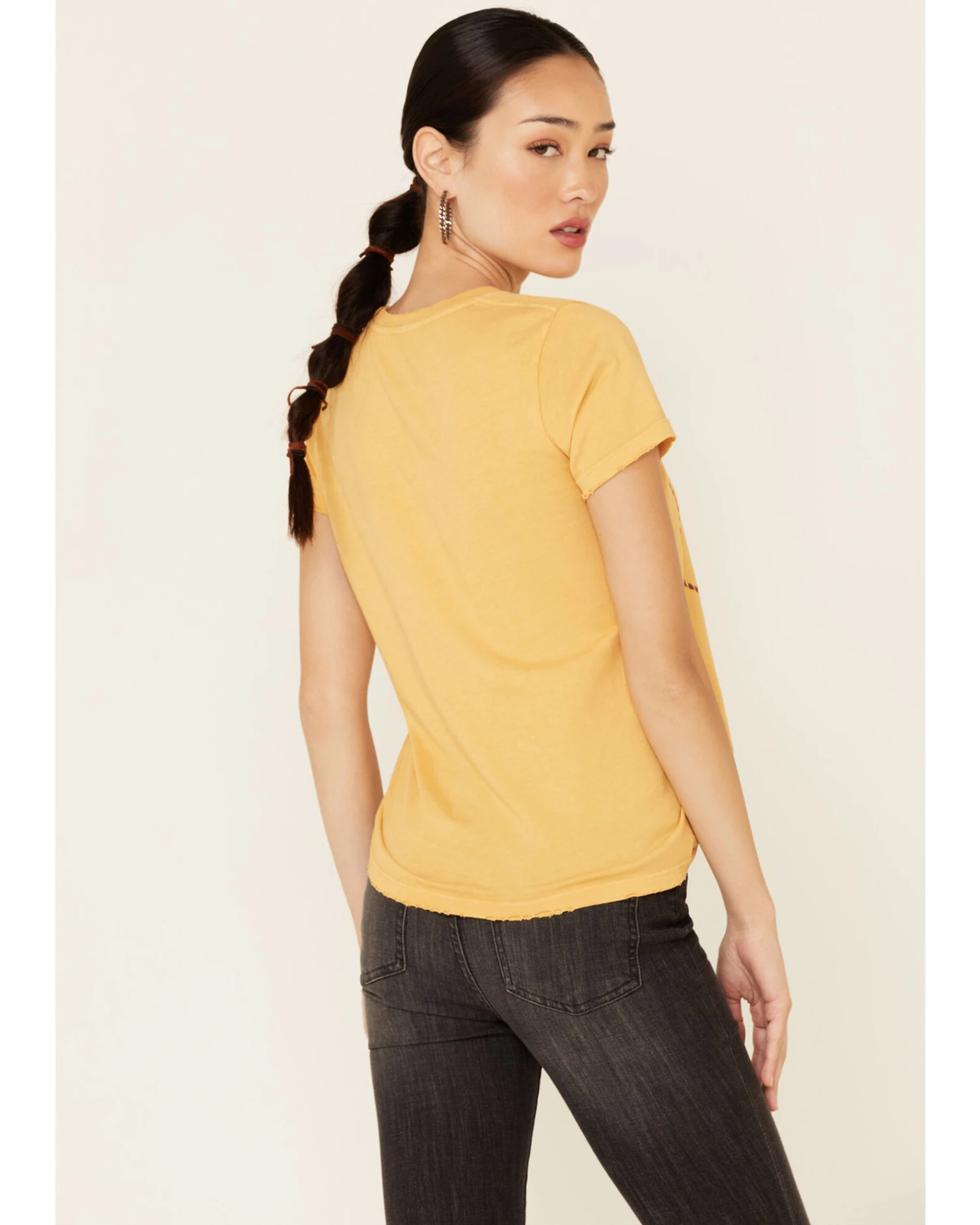 Bandit Brand Women's Mustard Silver Spur Spoon Graphic Tee - Image 4