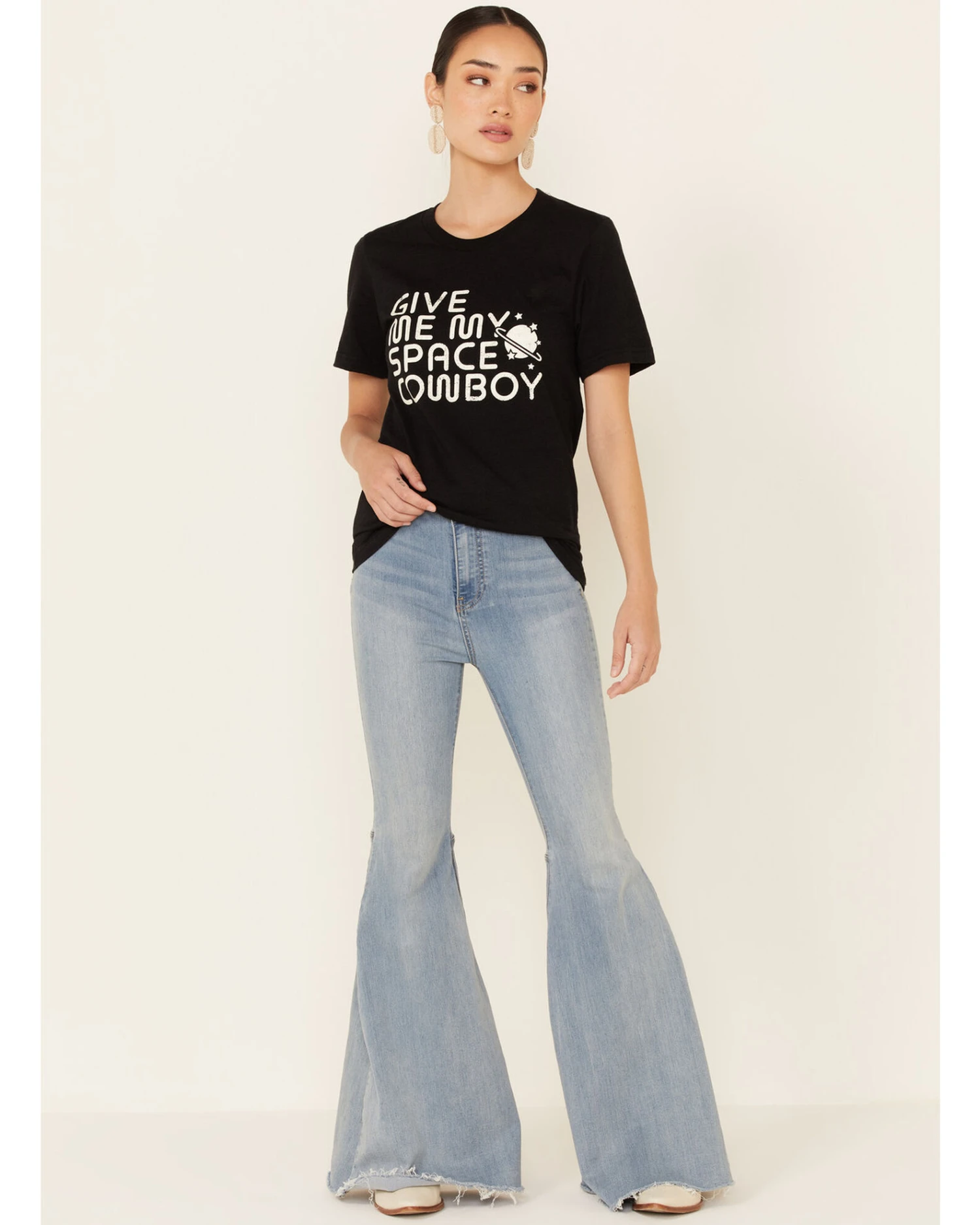 Ali Dee Women's Give Me My Space Cowboy Graphic Short Sleeve Tee - Image 2