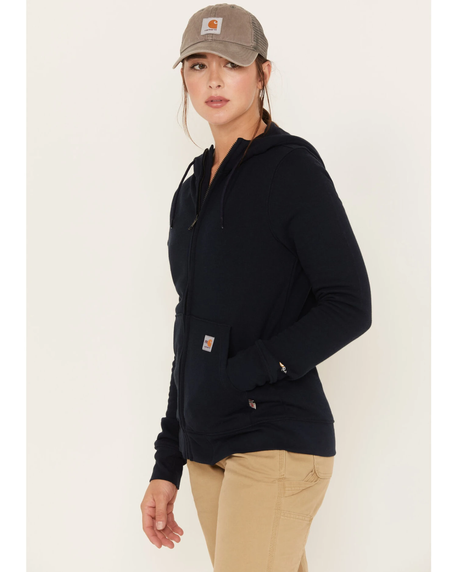 Carhartt Women's Force FR Relaxed Fit Zip Front Sweatshirt Work Hoodie - Image 2