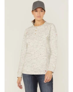 Ariat Women's FR Air Henley Long Sleeve Work Pocket Shirt 