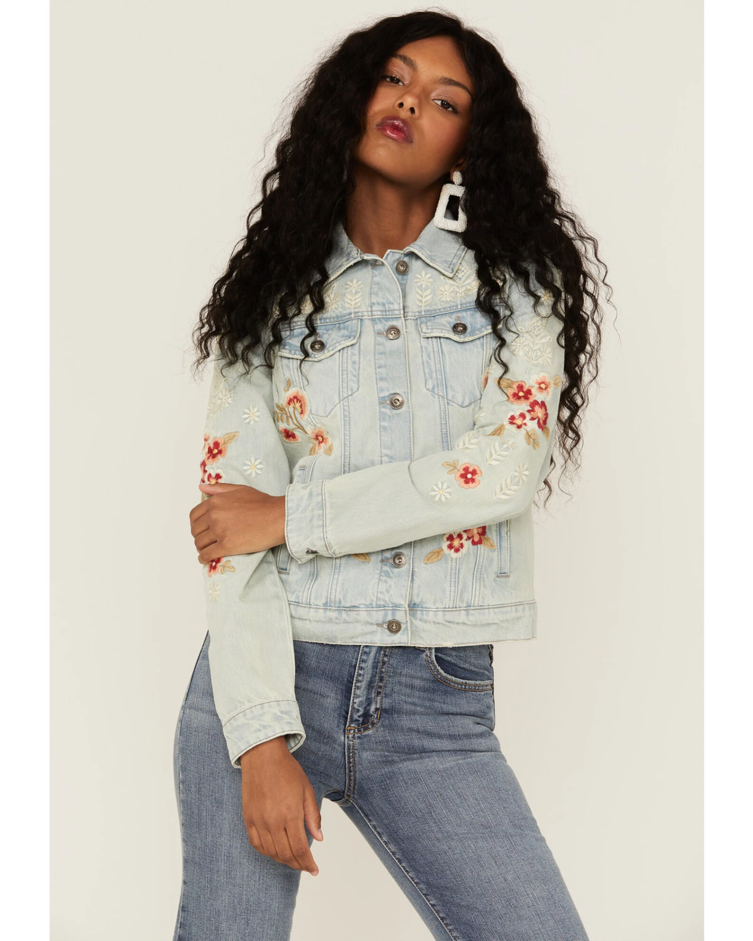 Stetson Women's Embroidered Floral Denim Jacket - Image 3