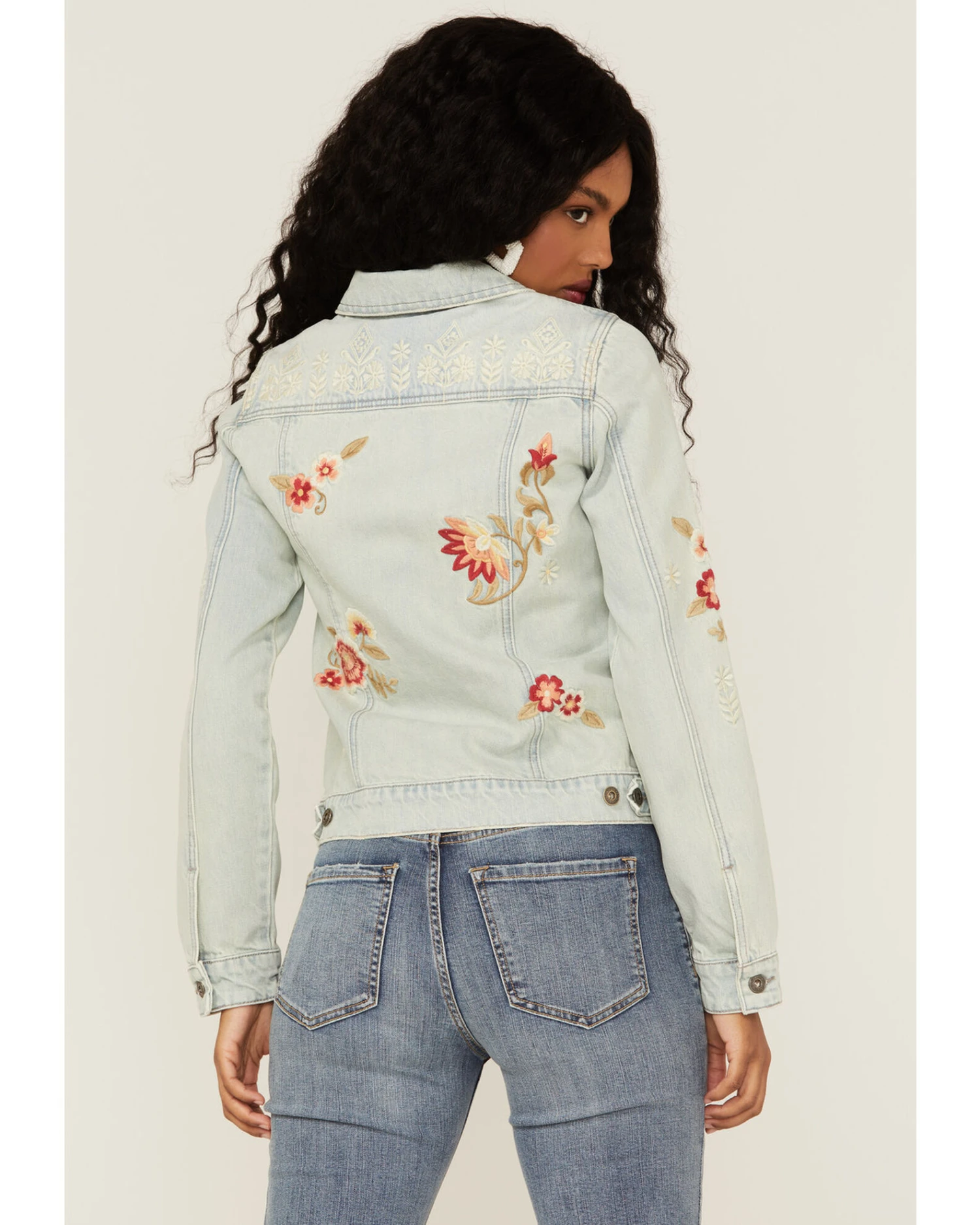 Stetson Women's Embroidered Floral Denim Jacket - Image 4