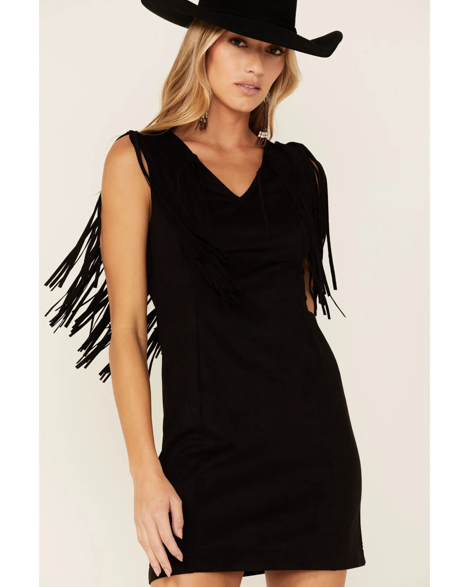 Idyllwind Women's Lady Bird Faux Suede Fringe Muscle Sleeve Dress - Image 2