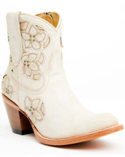 Shyanne Women's Lily Floral Embroidered Western Fashion Booties - Round Toe 