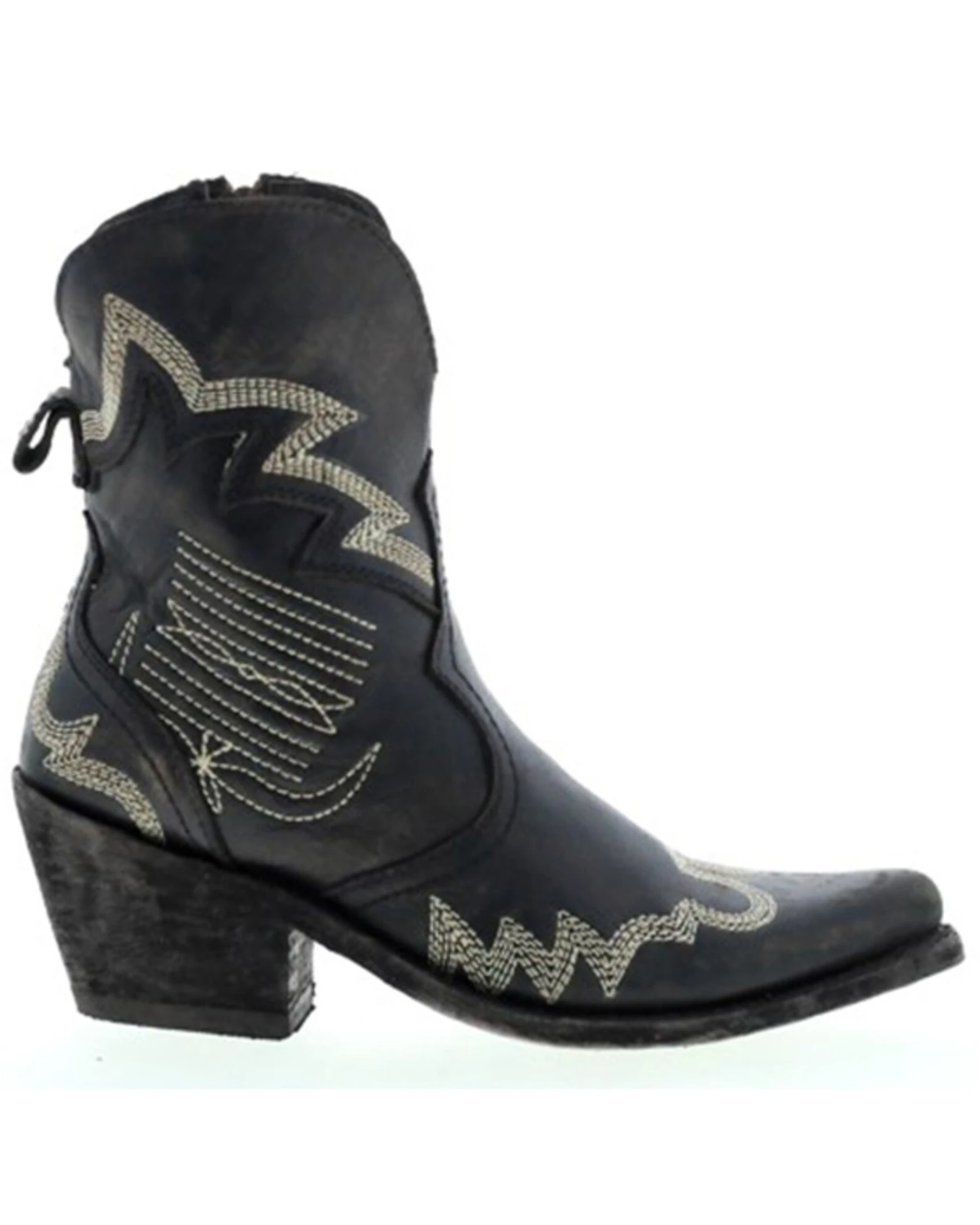 Liberty Black Women's Side Bug & Wrinkle Mosel Short Western Boots - Pointed Toe - Image 2