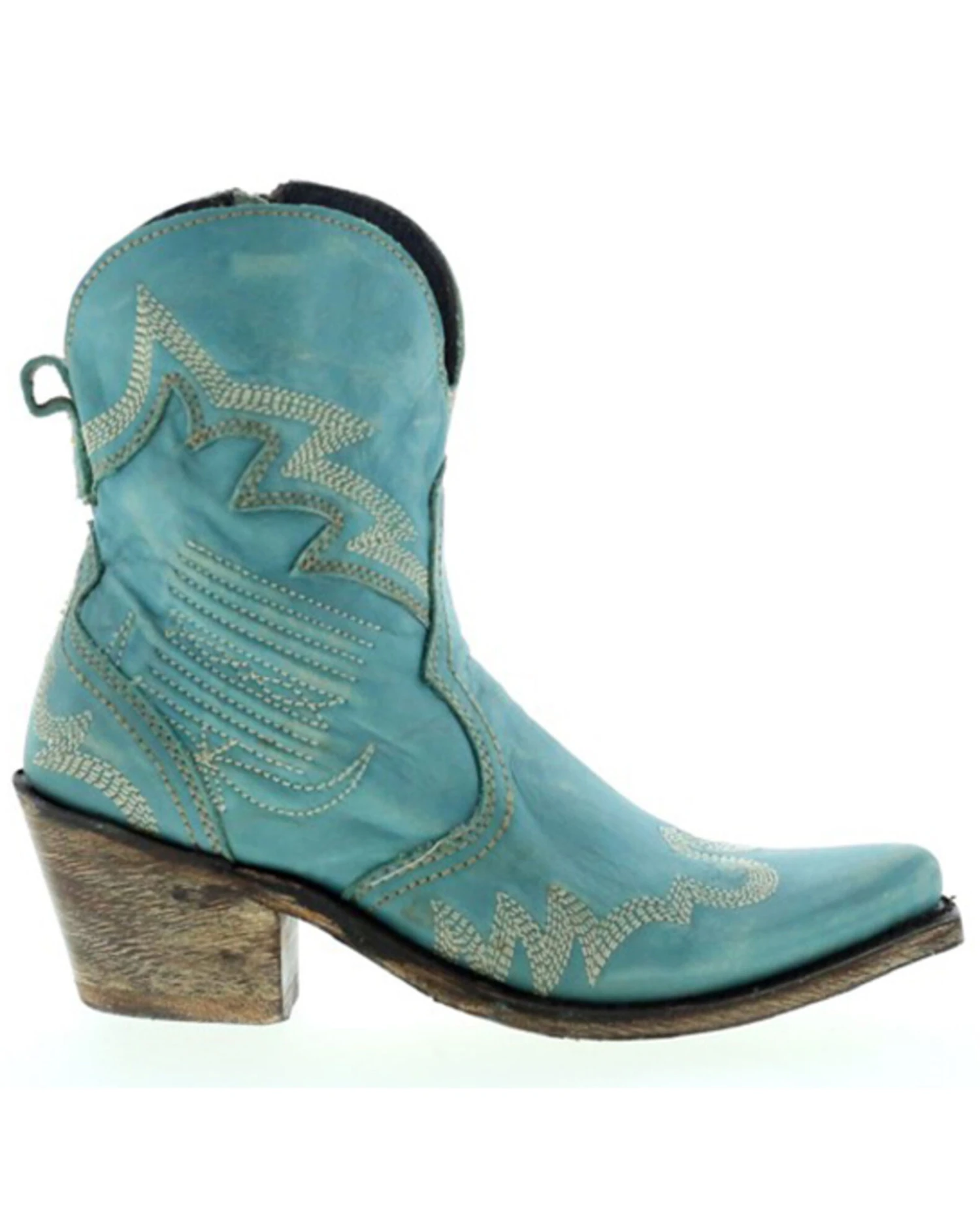 Liberty Black Women's Side Bug & Wrinkle Fontana Crack Short Western Boots - Pointed Toe - Image 2