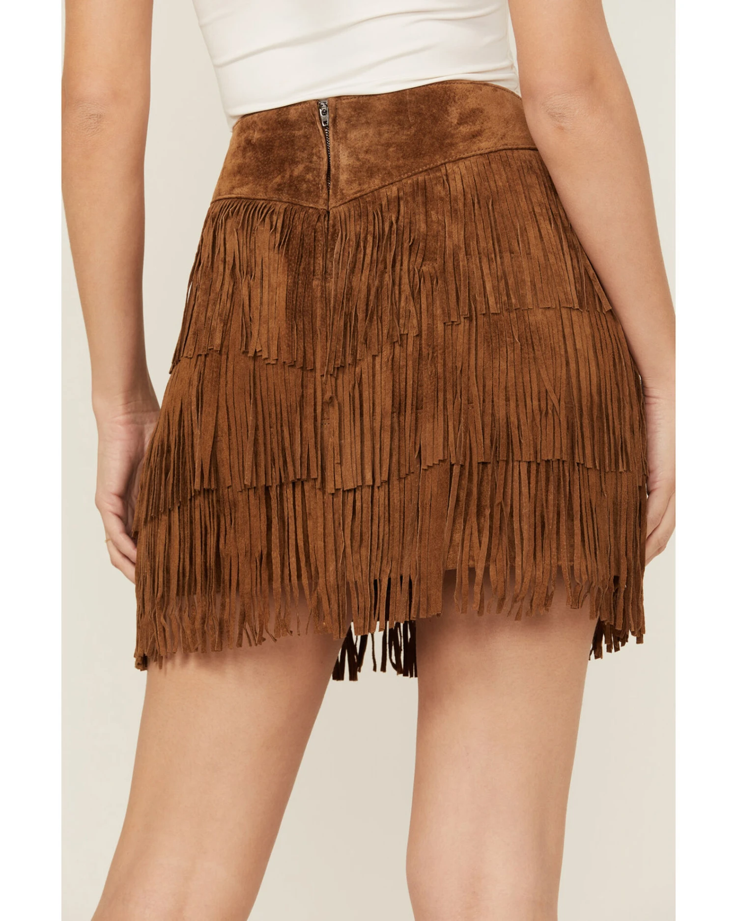 Scully Women's Fringe Tiered Suede Mini Skirt - Image 4
