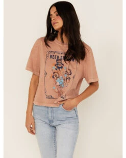 Cleo + Wolf Women's Beer Garden Graphic Boxy Crop Tee