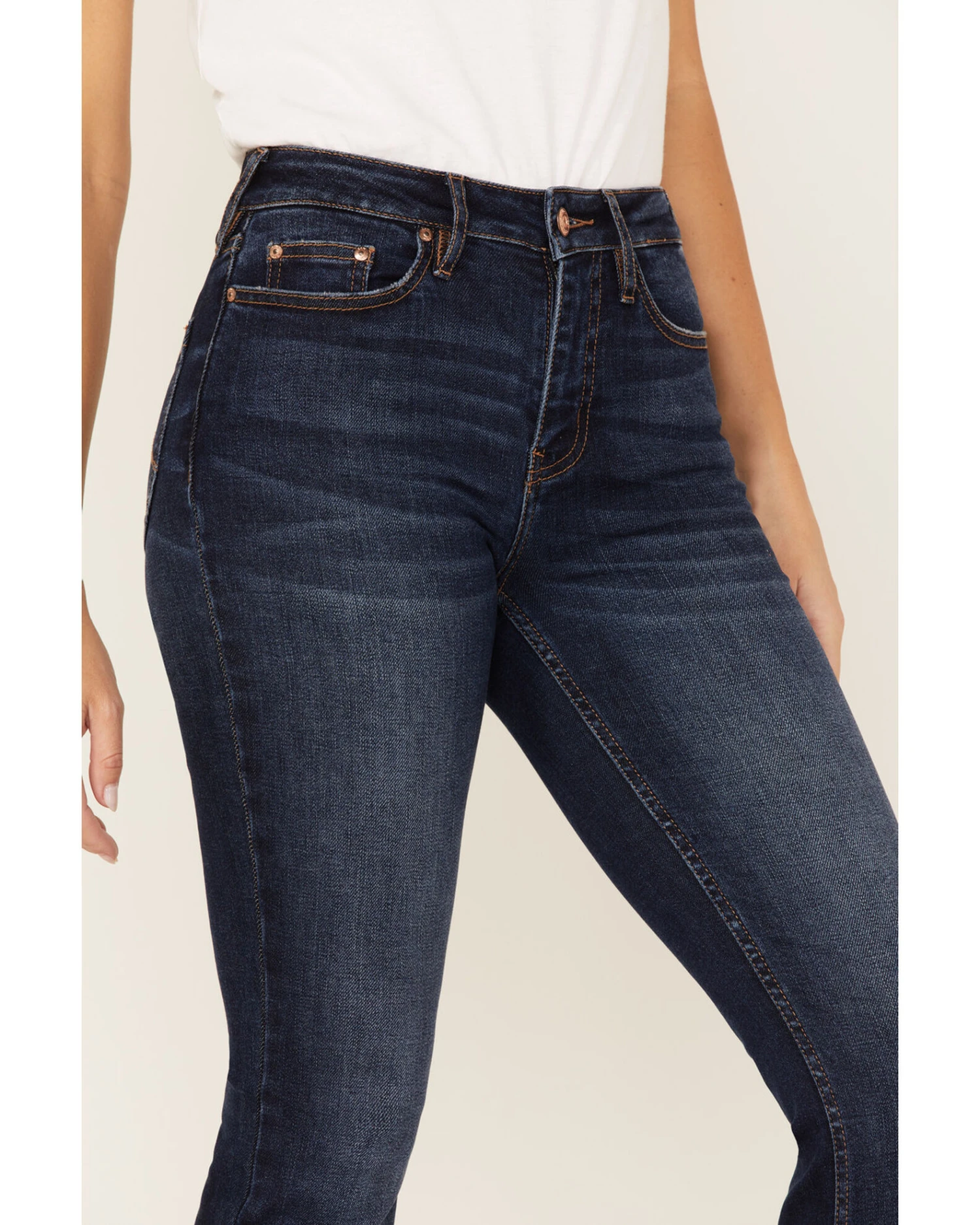 Cleo + Wolf Women's Dark Wash Stretch High Rise Modern Bootcut Jeans - Image 2