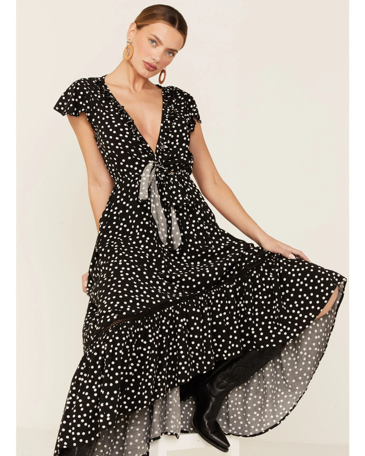 Beyond The Radar Women's Polka Dot Picnic Midi Dress - Image 4