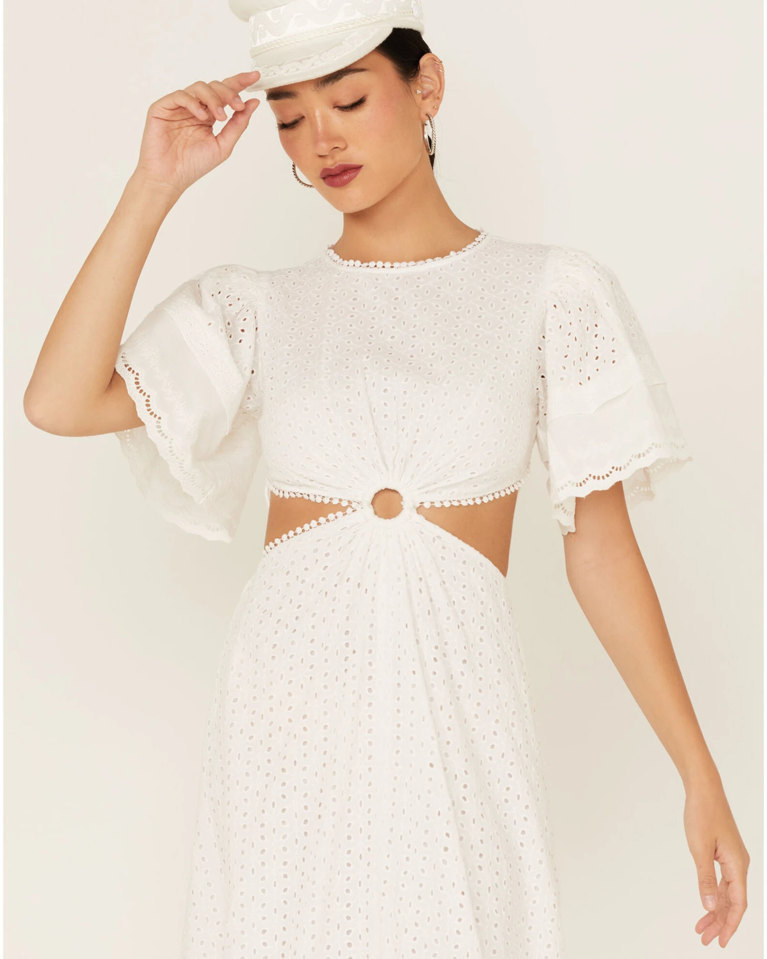 Maia Bergman Women's Ori Crochet Eyelet Open Back Maxi Dress - Image 3