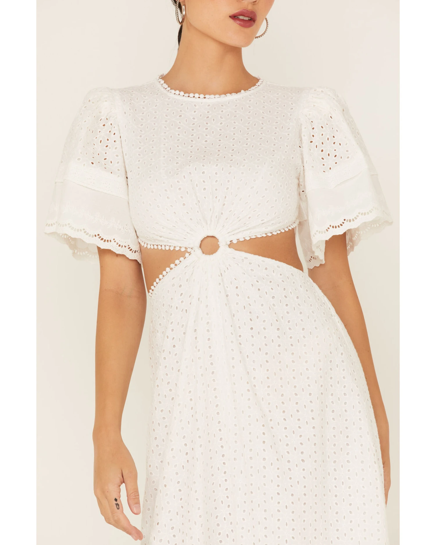 Maia Bergman Women's Ori Crochet Eyelet Open Back Maxi Dress - Image 4