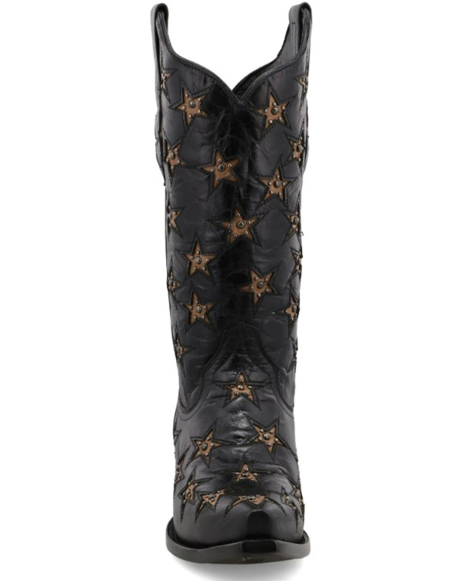 Black Star Women's Marfa Star Inlay Studded Leather Western Boot - Snip Toe - Image 4