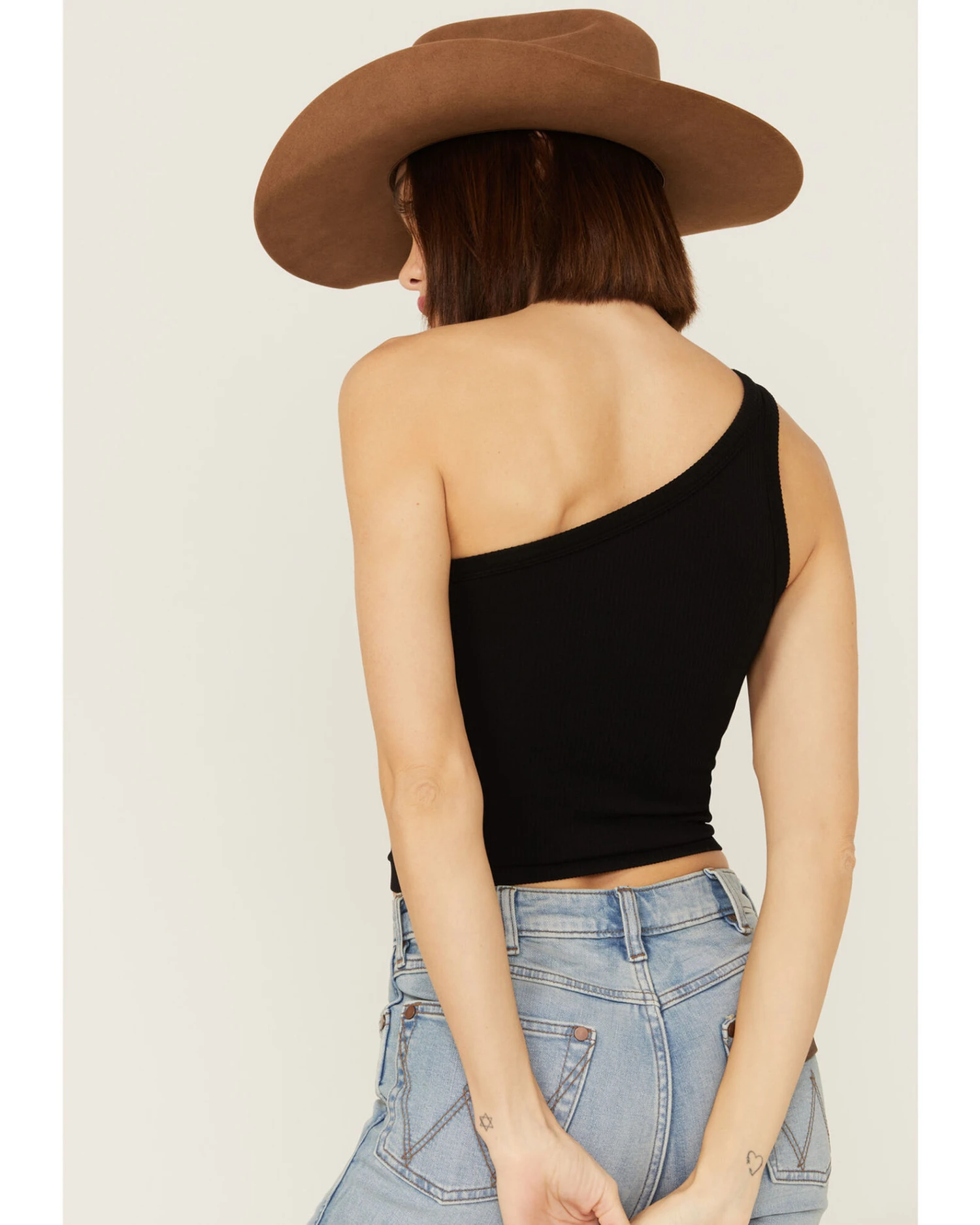 Fornia Women's Top One One Shoulder Ribbed Cami Top - Image 3