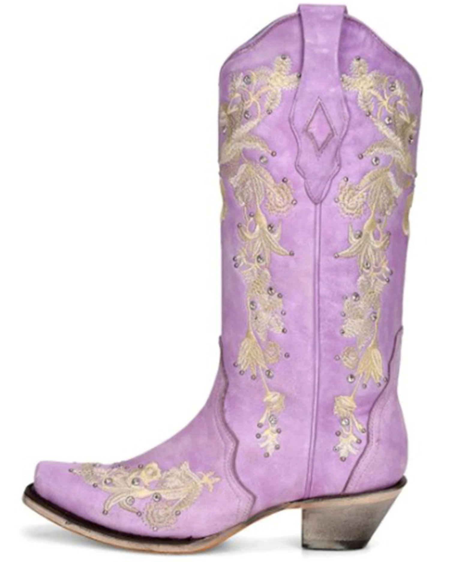 Corral Women's Embroidered Floral & Crystal Studded Tall Western Boots - Snip Toe - Image 3