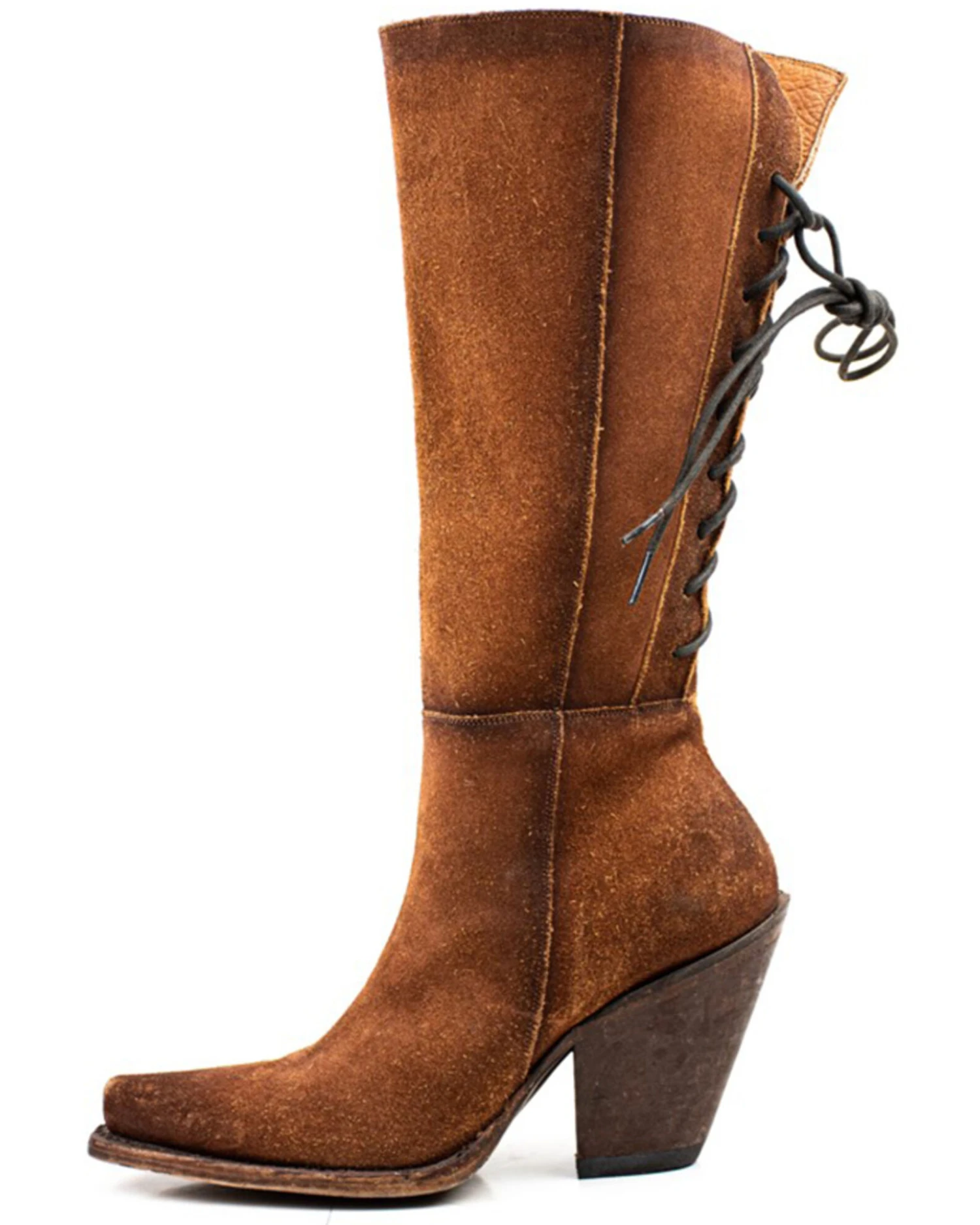 Dan Post Women's Corsette Back Lace Tall Western Leather Boots - Snip Toe - Image 3