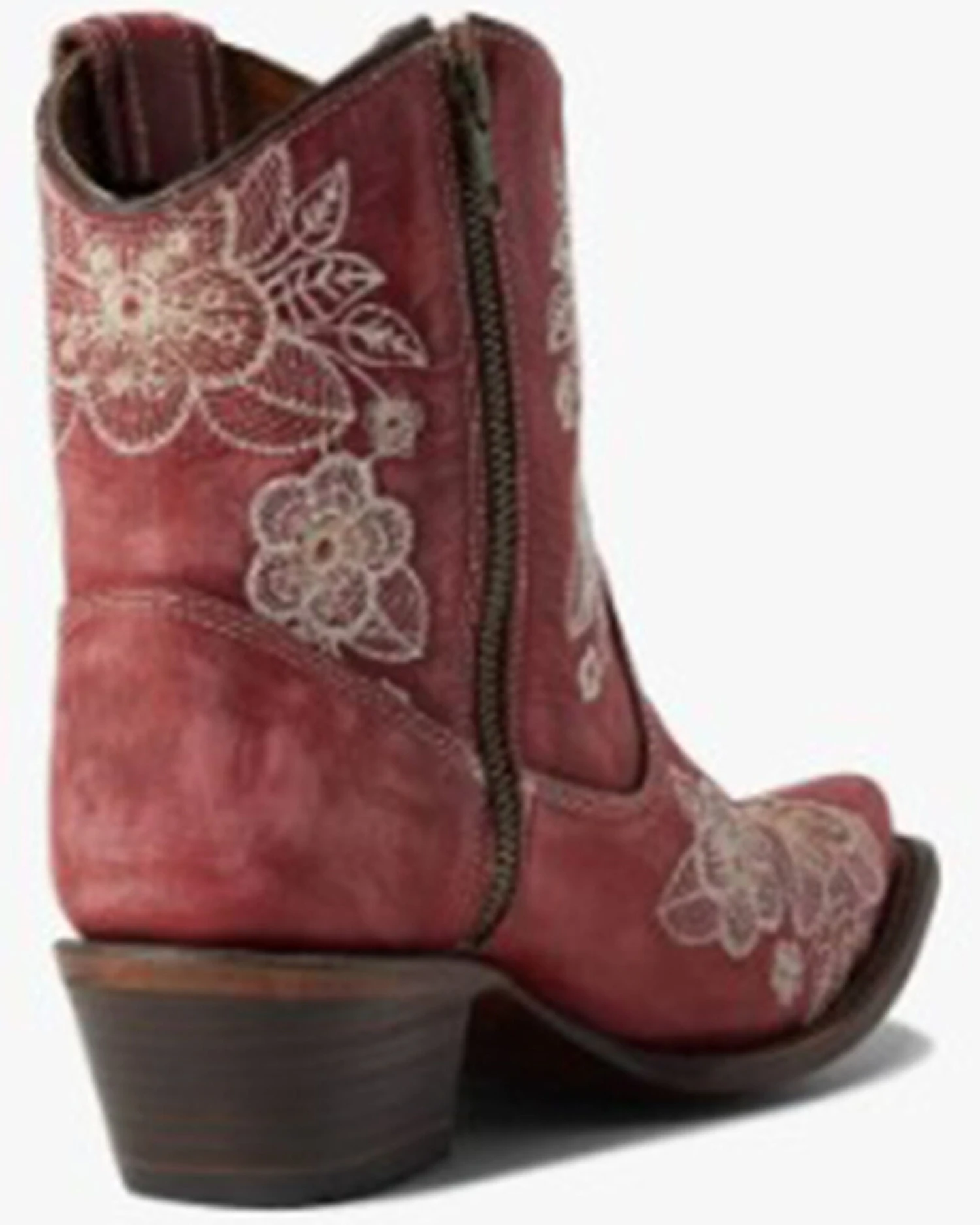 Corral Women's Flowered Embroidery Ankle Western Booties - Snip Toe - Image 4