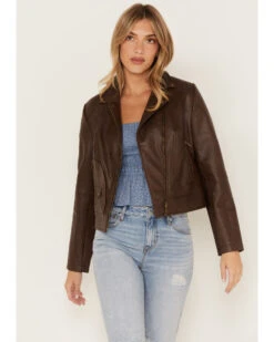 Cleo + Wolf Women's Faux Leather Moto Jacket