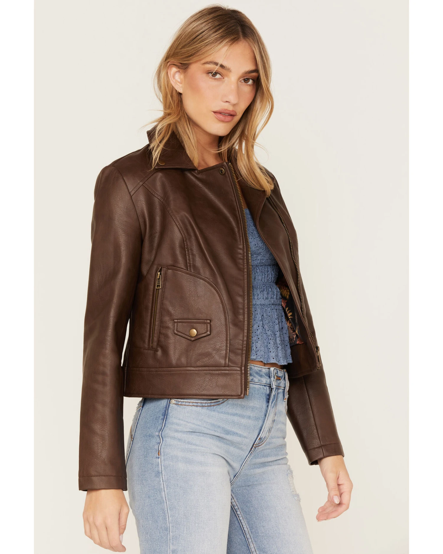 Cleo + Wolf Women's Faux Leather Moto Jacket - Image 2