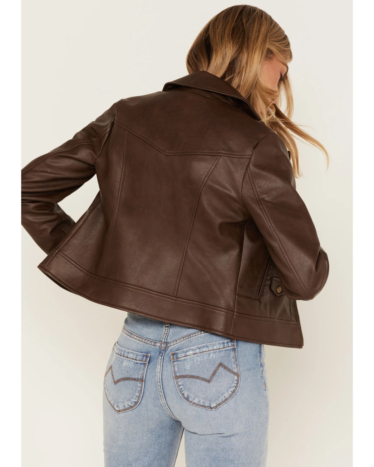 Cleo + Wolf Women's Faux Leather Moto Jacket - Image 4