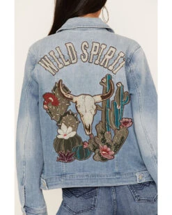 Idyllwind Women's Light Wash Wild Spirit Embroidered Denim Jacket