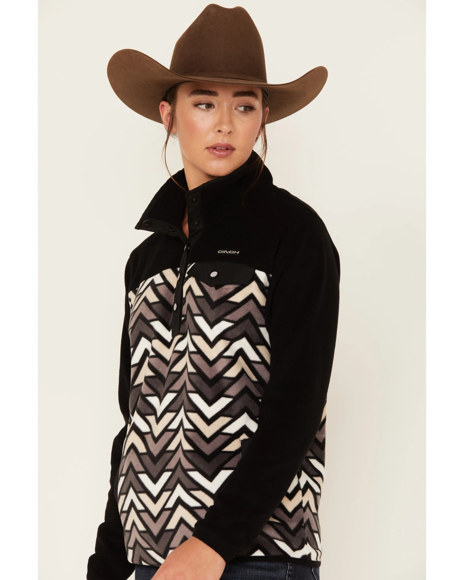Cinch Women's Geo Print Polar Fleece Sweater - Image 2