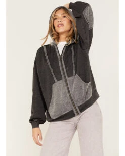 Cleo + Wolf Women's Seamed Zip Hoodie