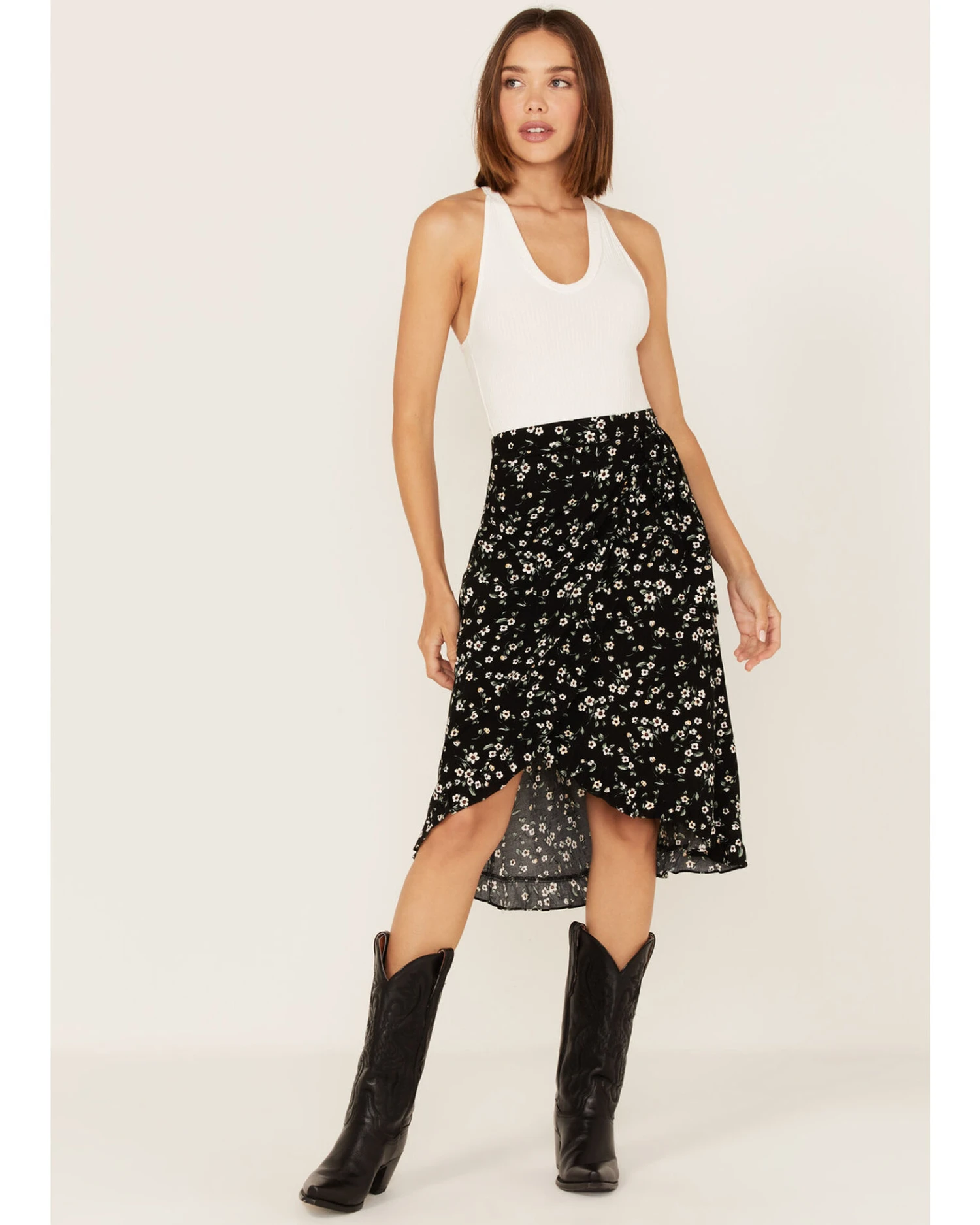 Beyond The Radar Women's Floral Print Midi Skirt