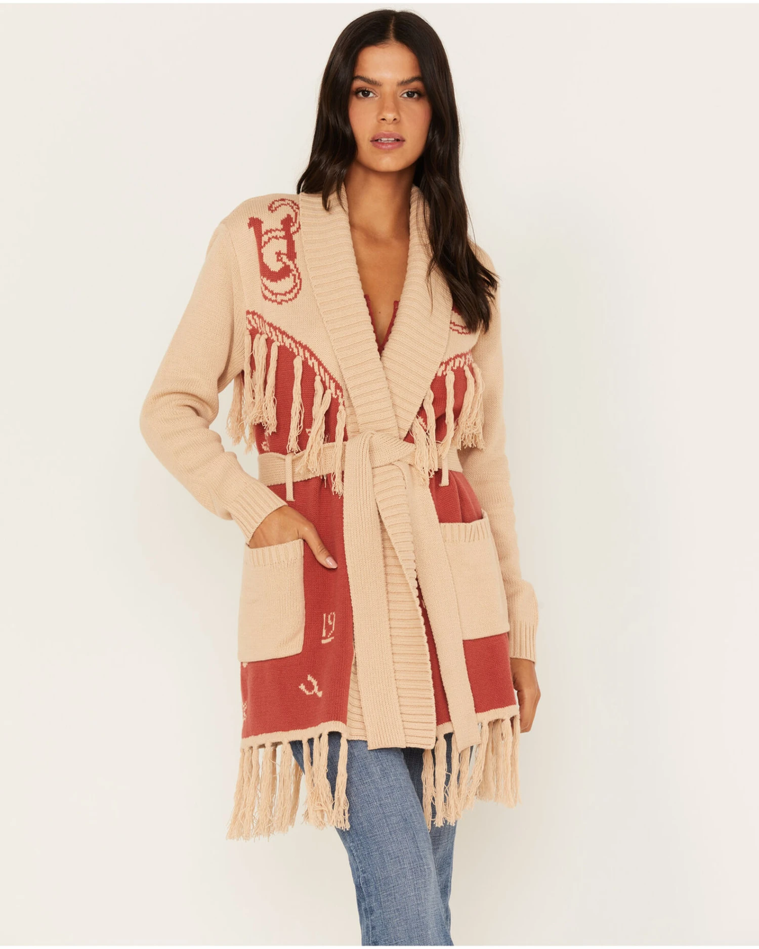 Idyllwind Women's Western Conversational Print Fringe Cardigan