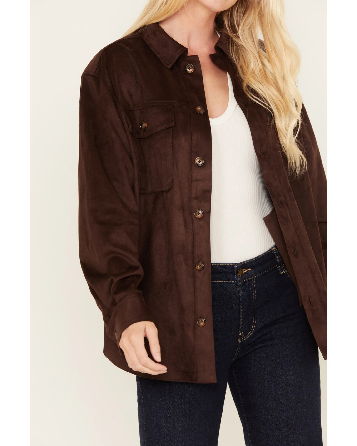 Cleo + Wolf Women's Faux Suede Shacket - Image 3