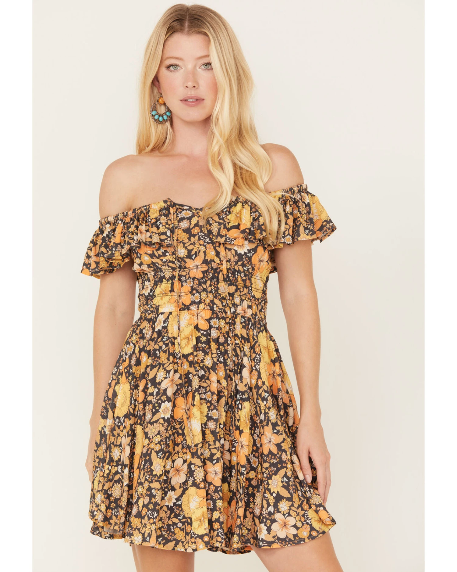 Spell Women's Hibiscus Lane Off-Shoulder Sun Dress - Image 3