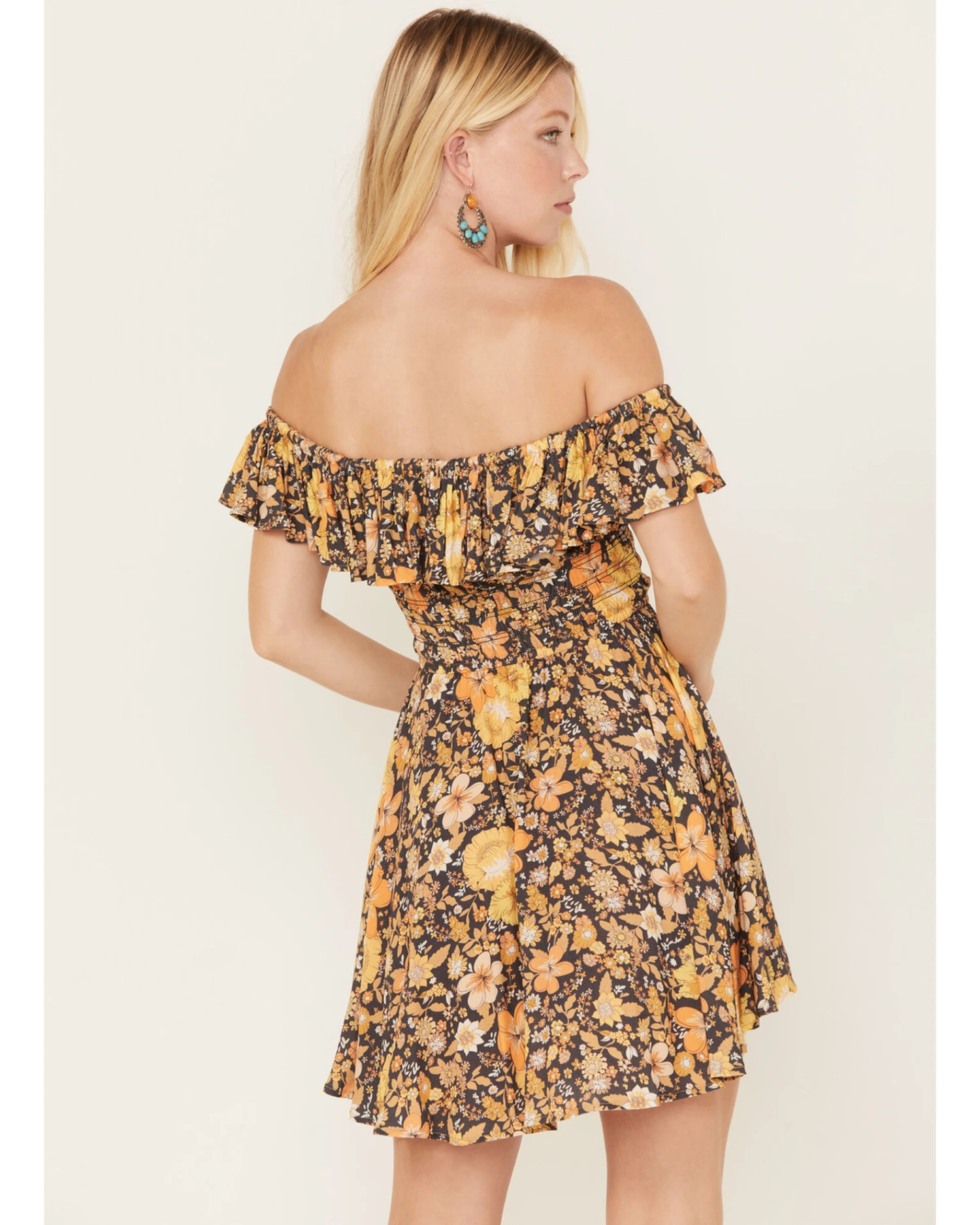 Spell Women's Hibiscus Lane Off-Shoulder Sun Dress - Image 4