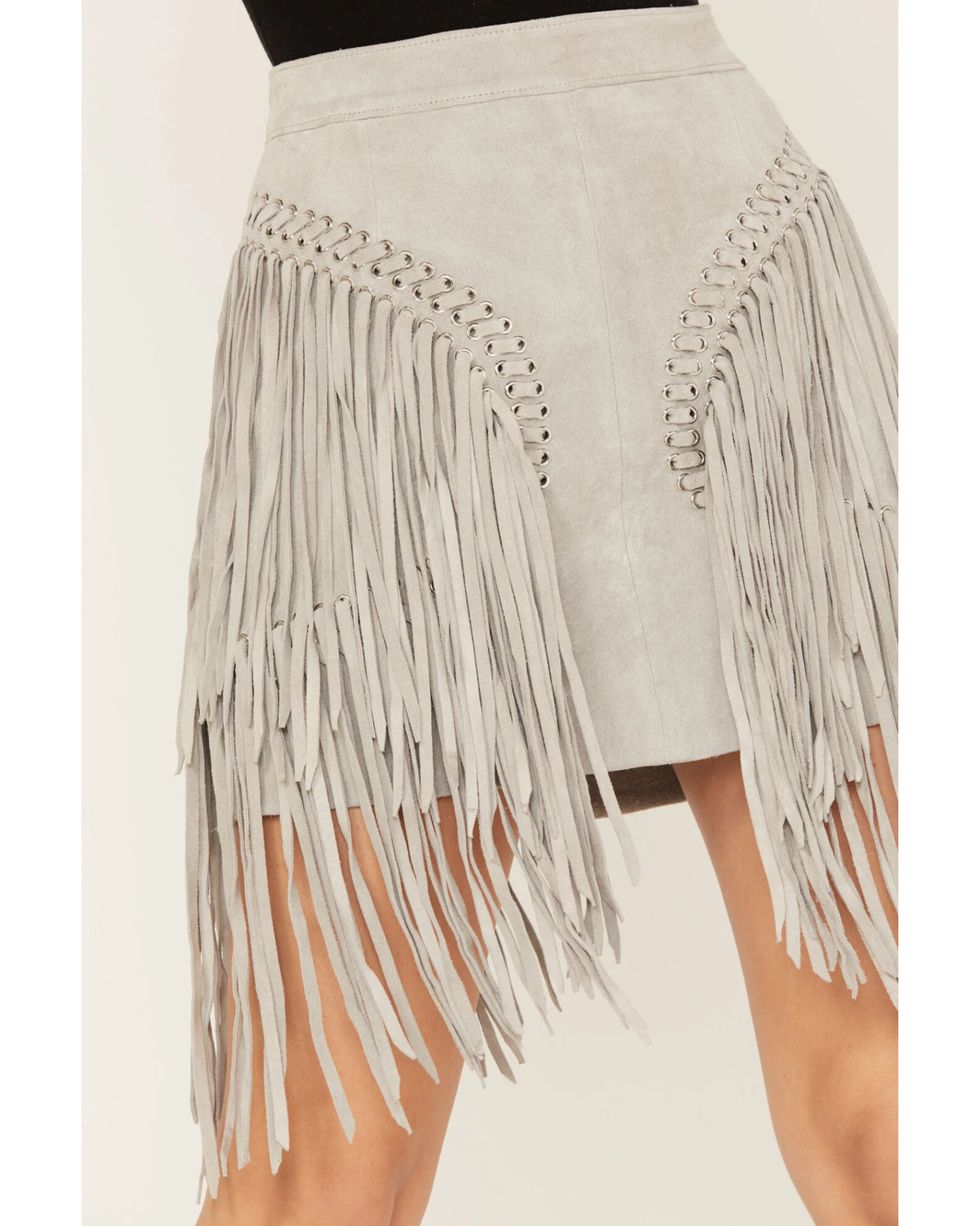 Wonderwest Women's Suede Fringe Mini Skirt - Image 2