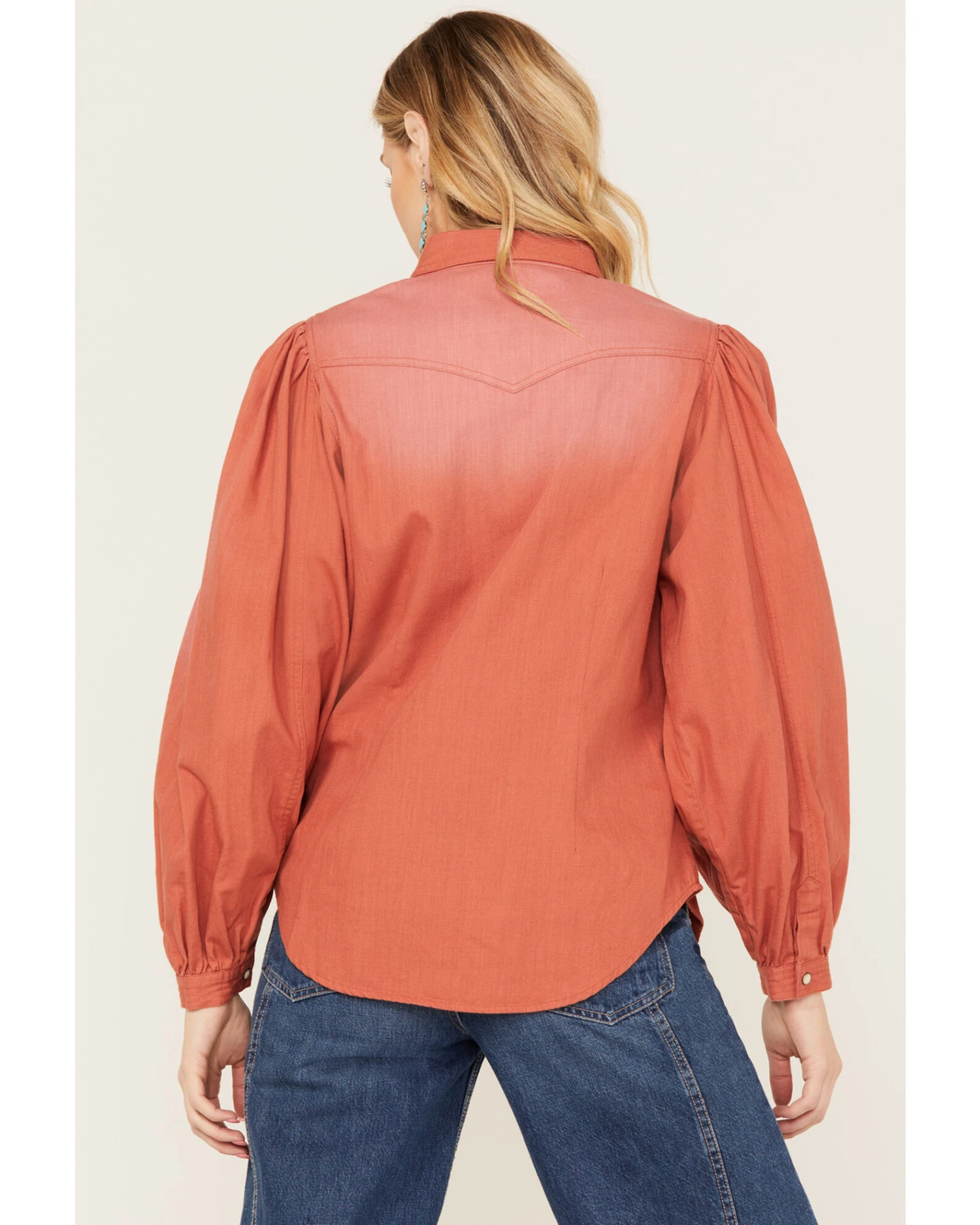 Panhandle Women's Ombre Puff Long Sleeve Snap Western Shirt - Image 3