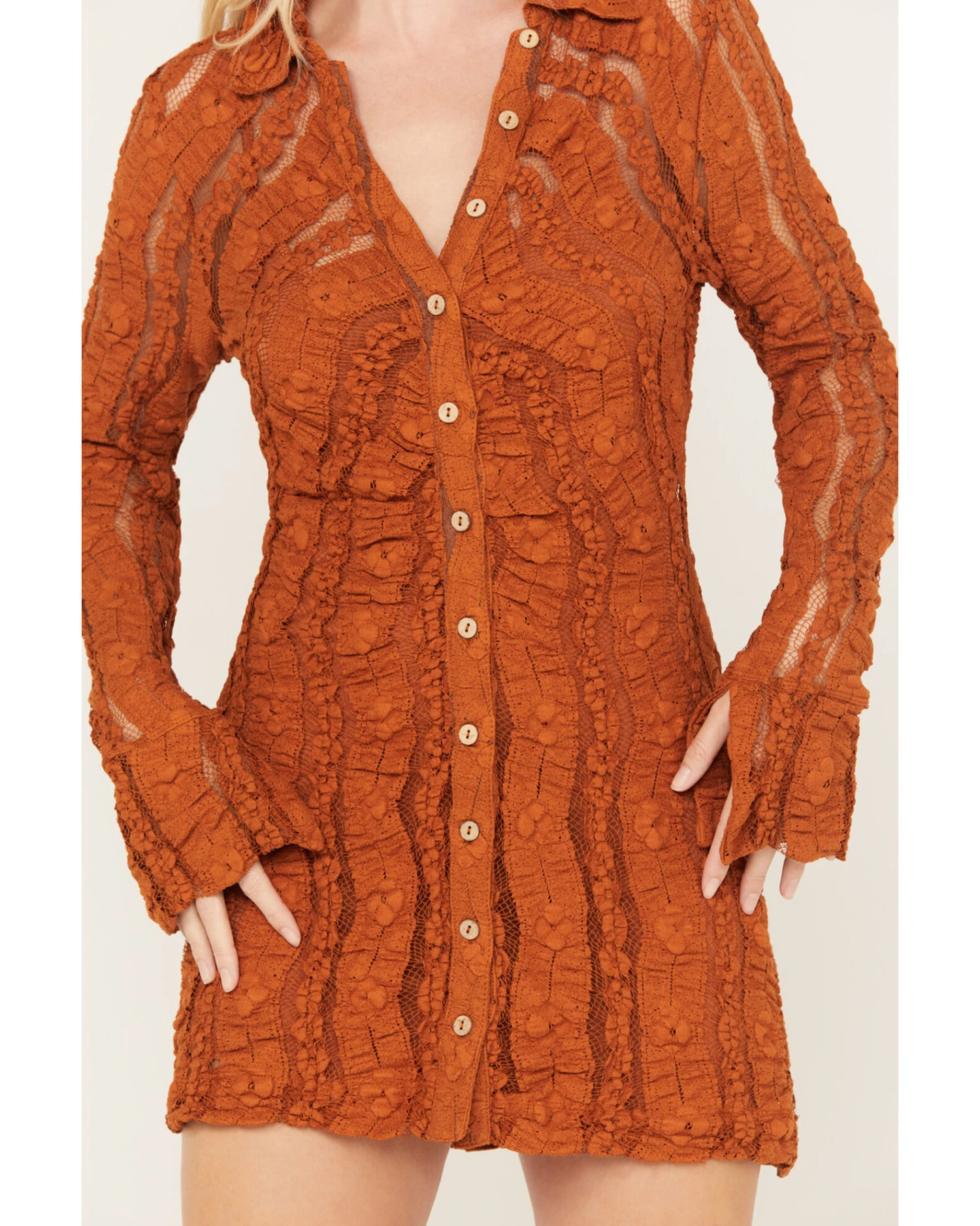 Free People Women's Shayla Lace Mini Dress - Image 3