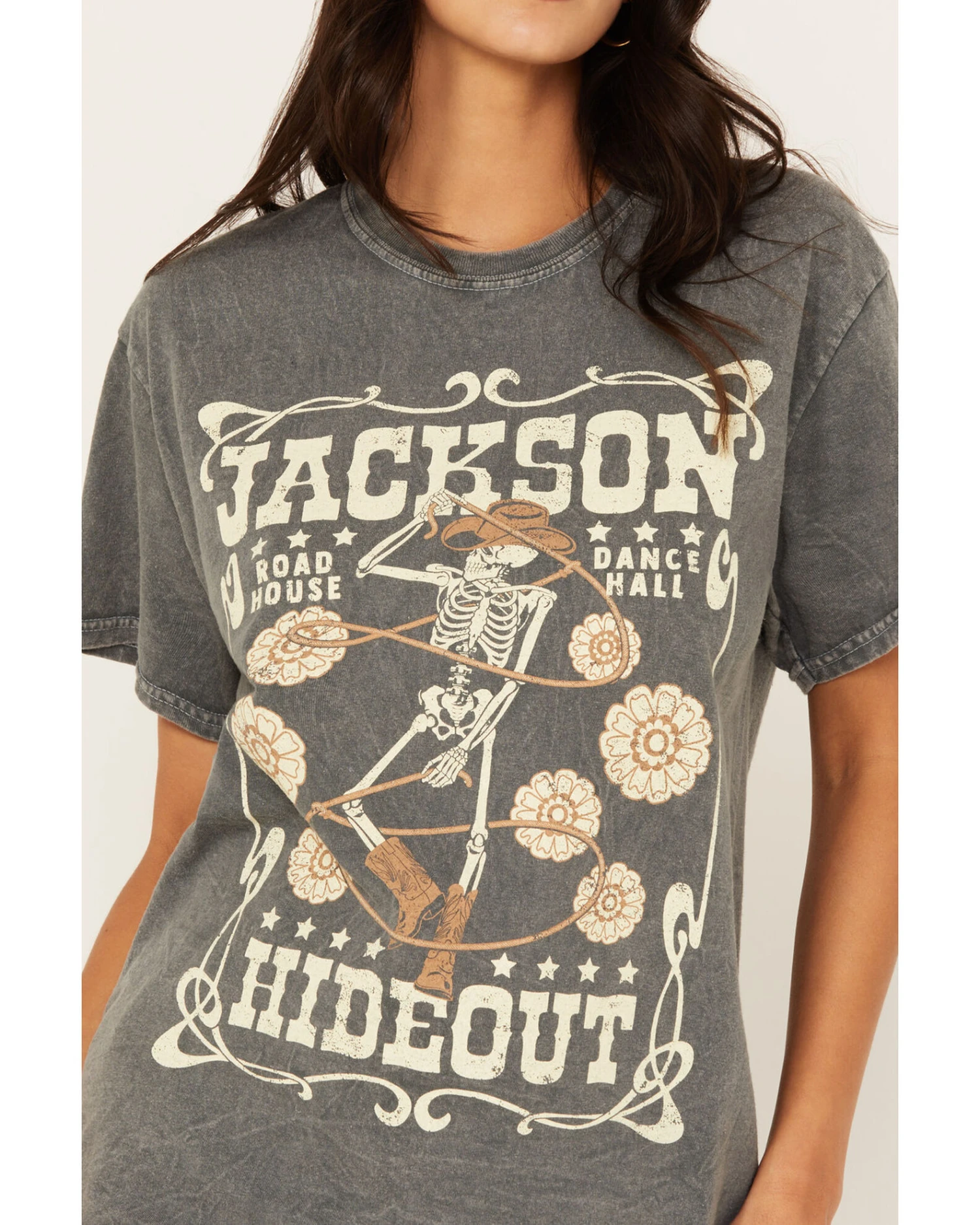 Youth In Revolt Women's Jackson Hideout Skeleton Short Sleeve Graphic T-Shirt - Image 3