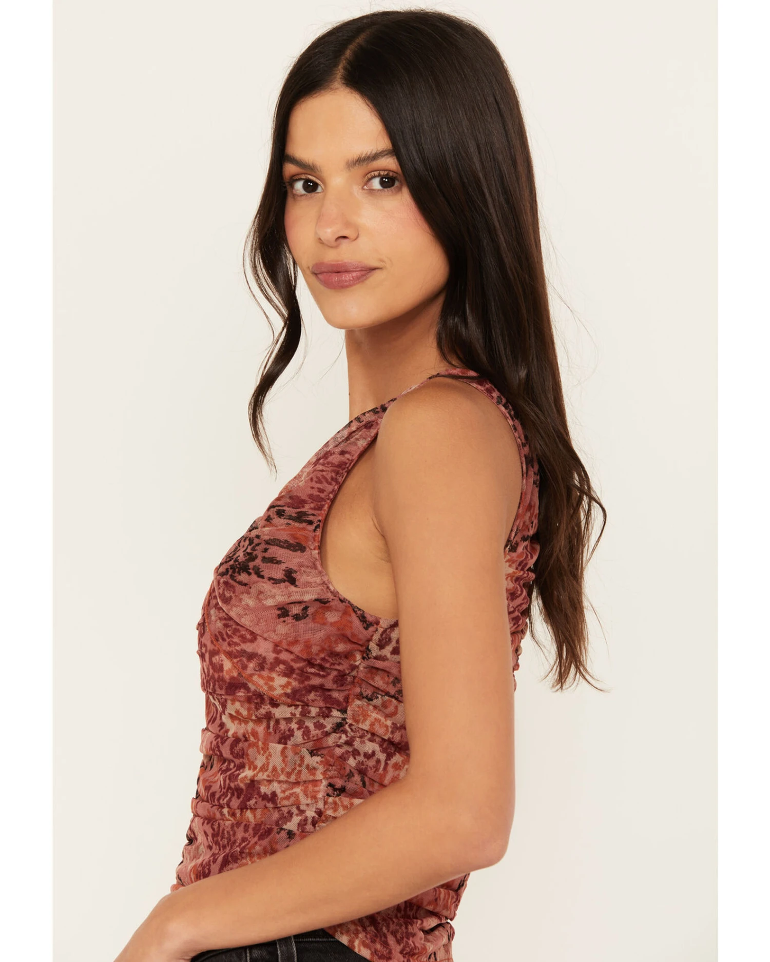 Beyond The Radar Women's Animal Print Mesh Tank - Image 2