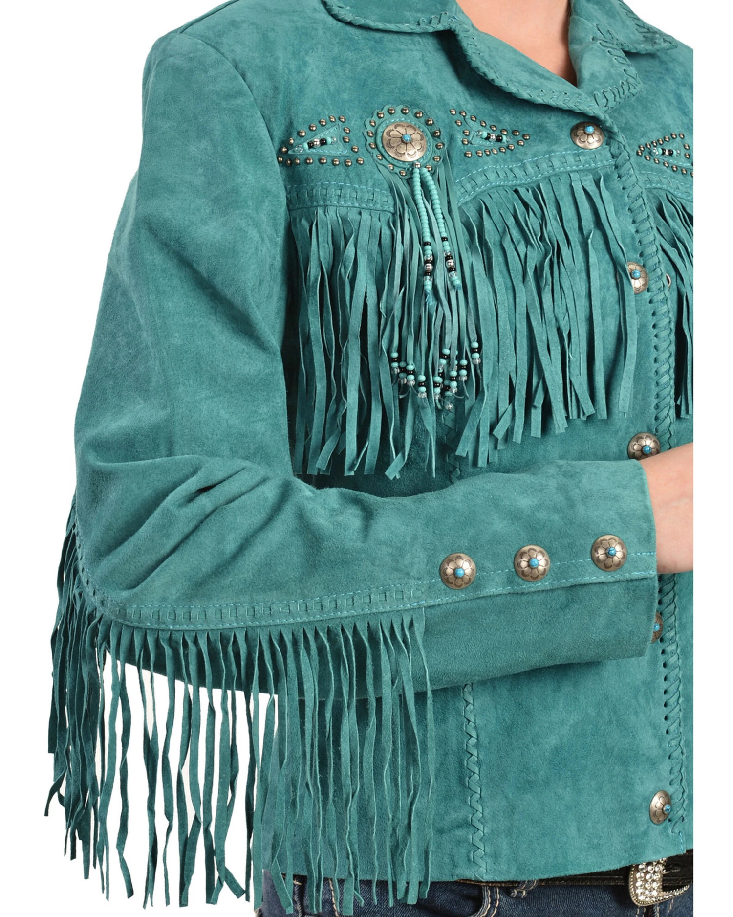 Scully Fringe & Beaded Boar Suede Leather Jacket - Image 6